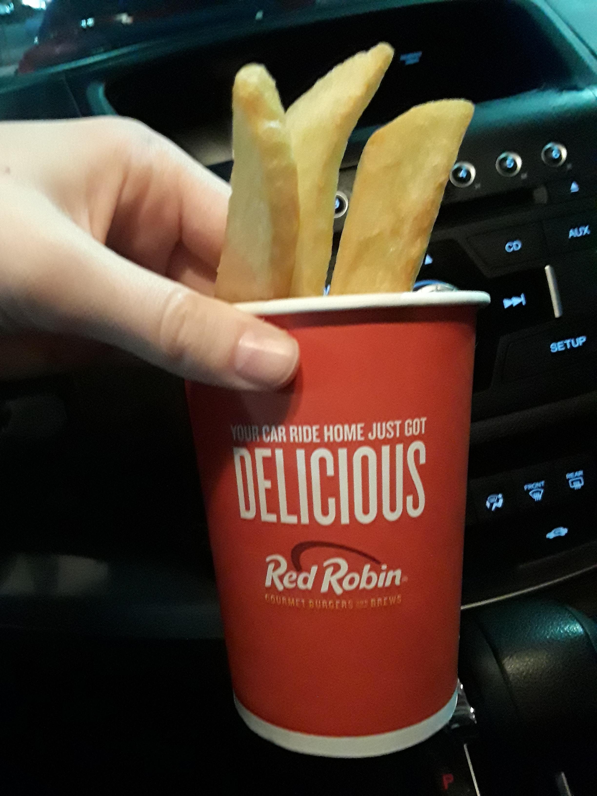 I had only 2 orders tonight, but the Red Robin server gave me a cup of