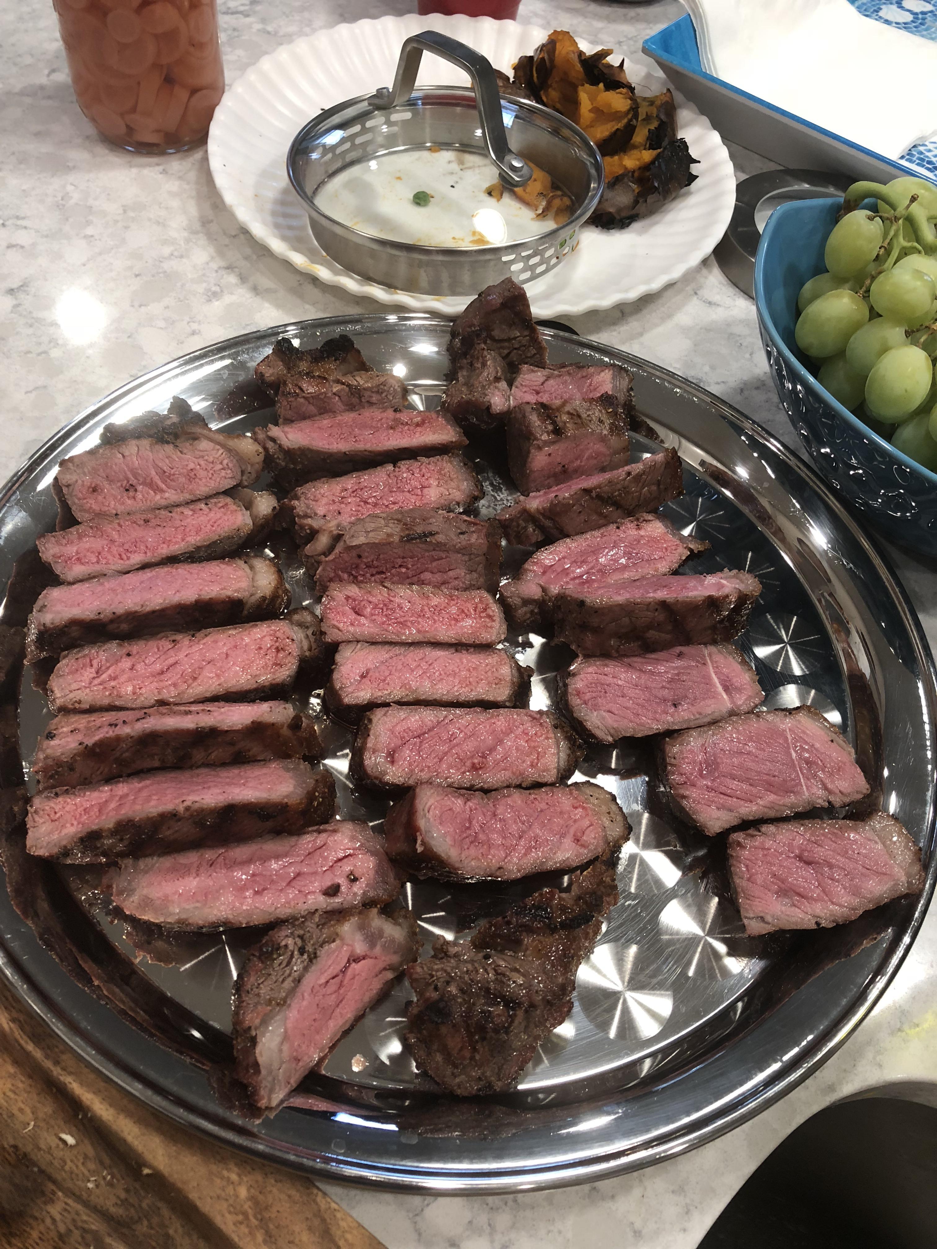 Reverse seared New York Strip on a er grill. r/grilling