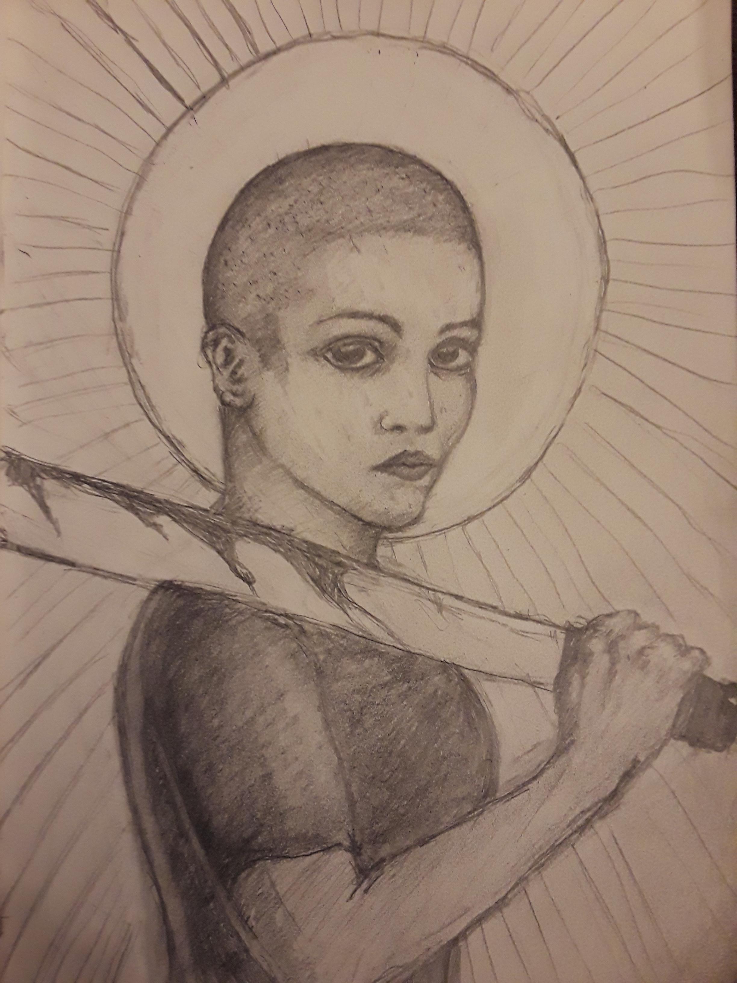 "Saint Jade, Patron of Slashers" inspired by the novel "My Heart is a