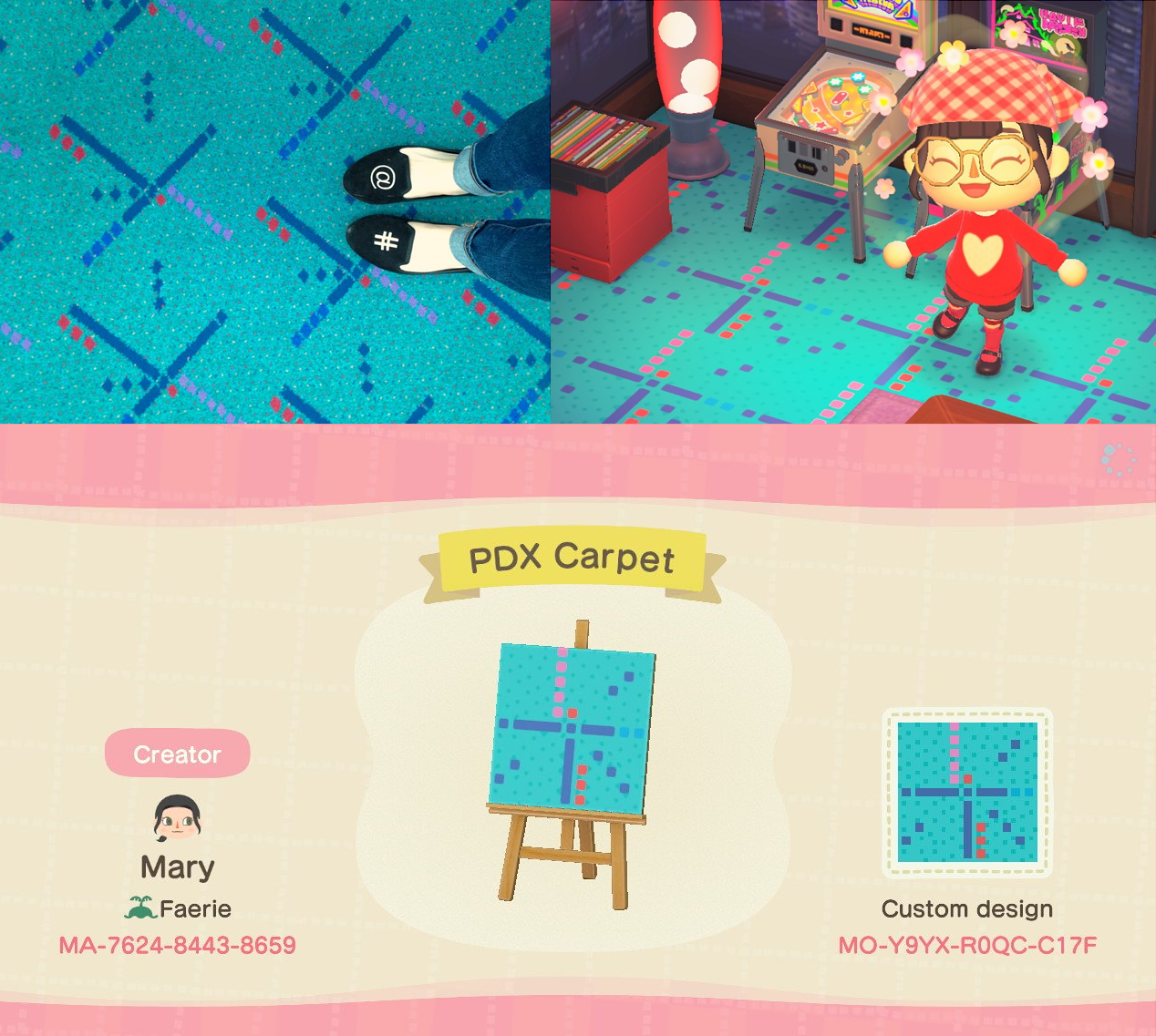 I made the PDX airport carpet in Animal Crossing! r/Portland