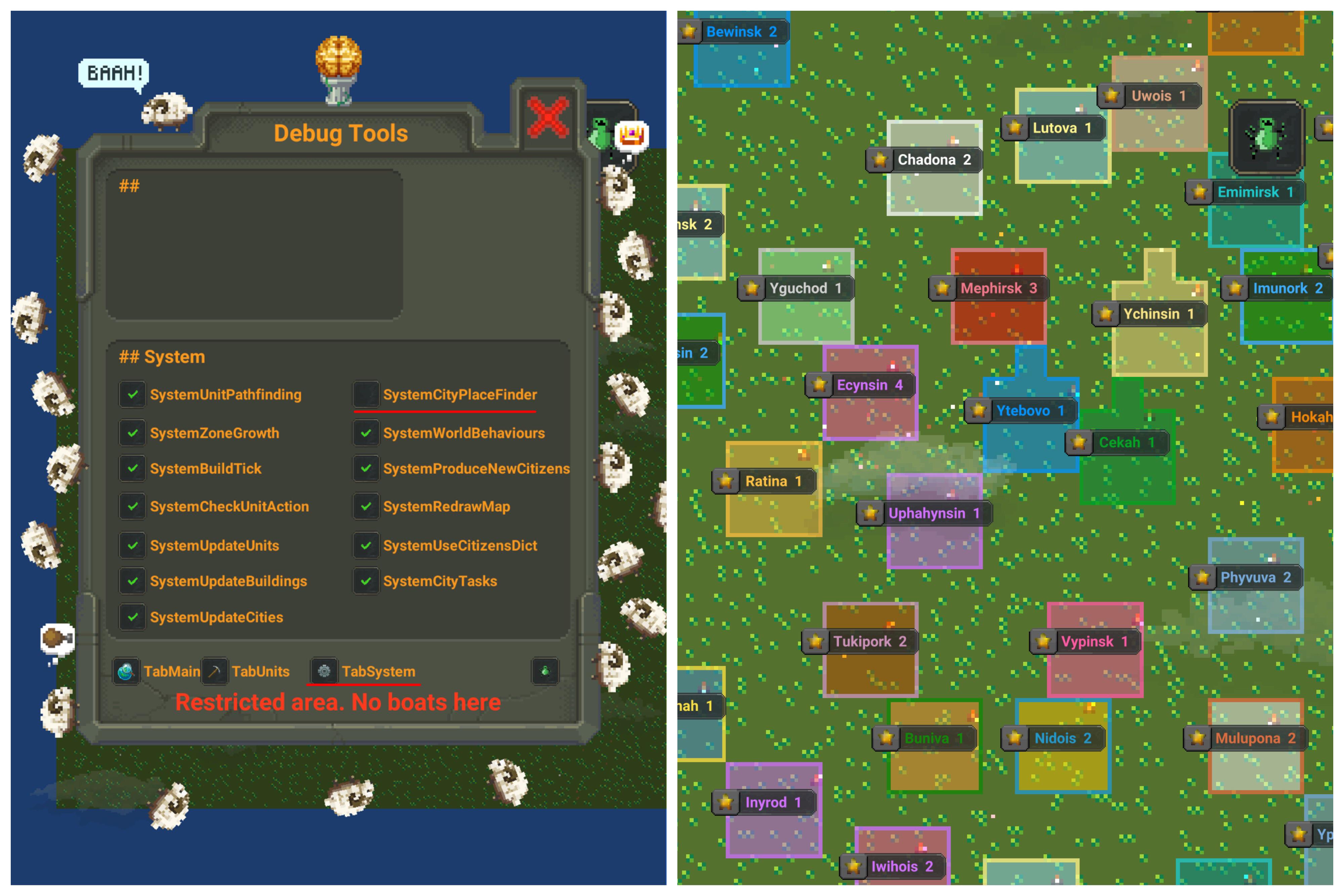 You can make cities spawn close together by disabling the top right