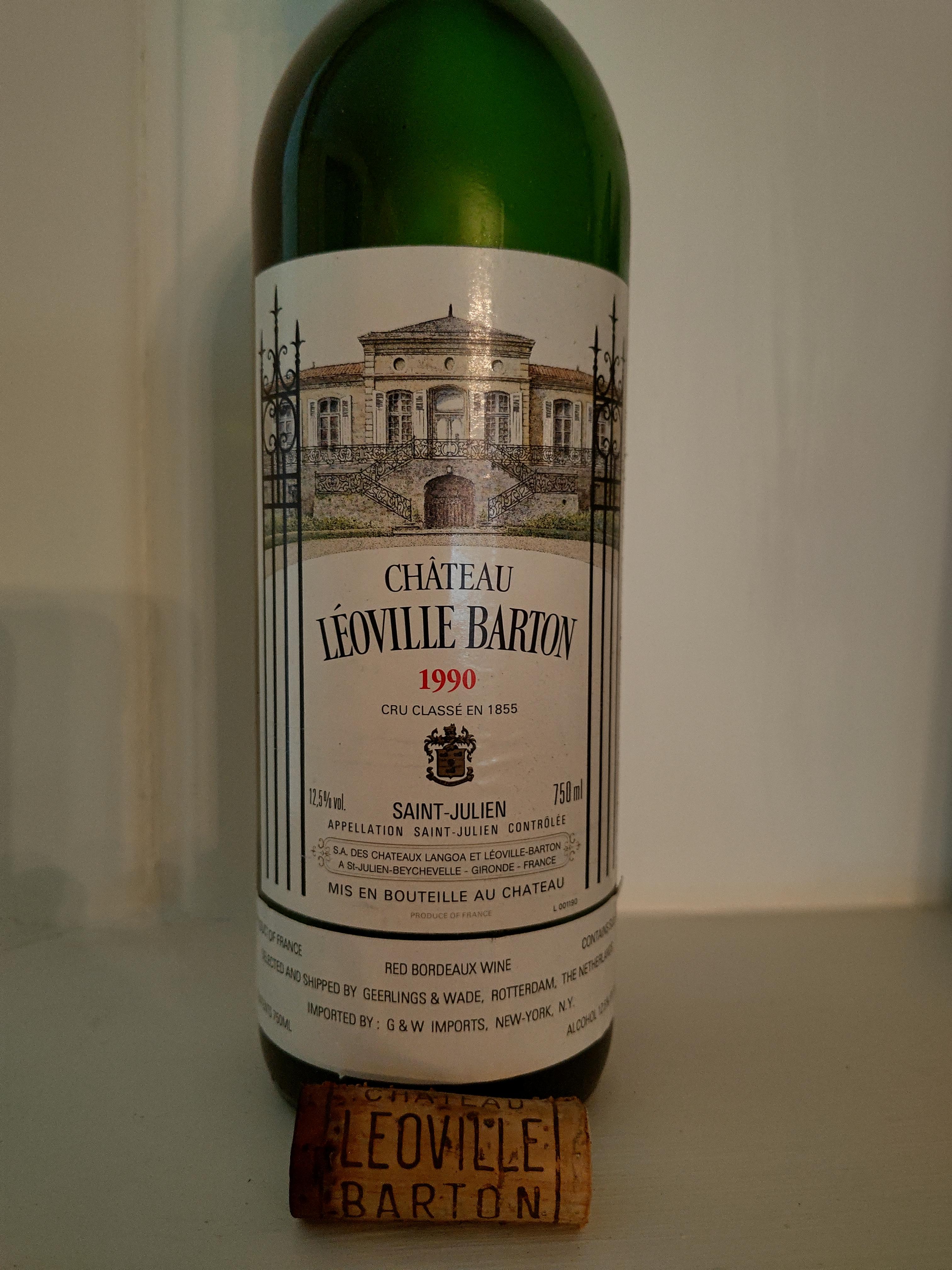 A beautiful middle age Bordeaux 1990 Leoville Barton r/wine