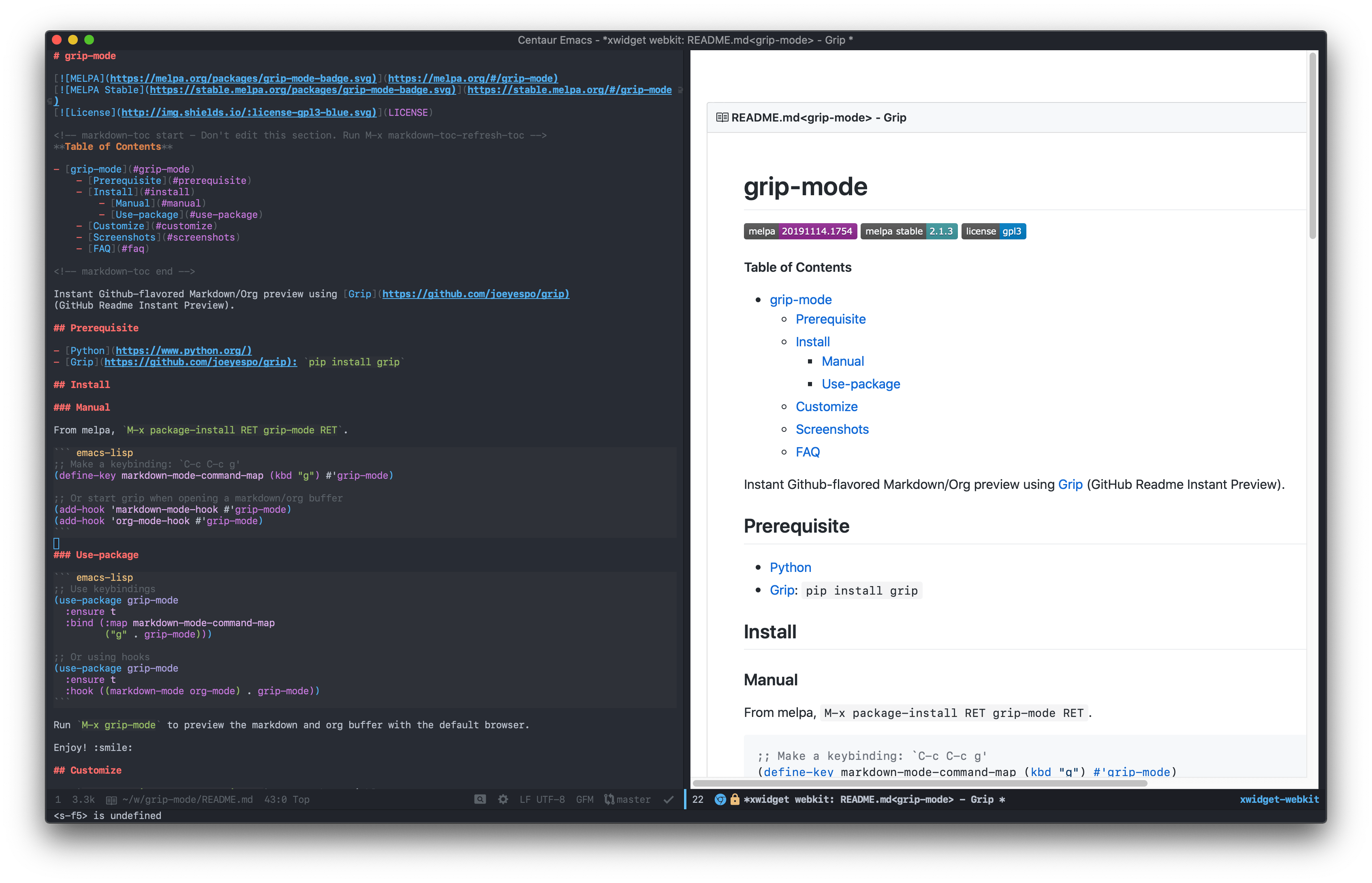 Instantpreview markdown & org files with xwidgetwebkit r/emacs