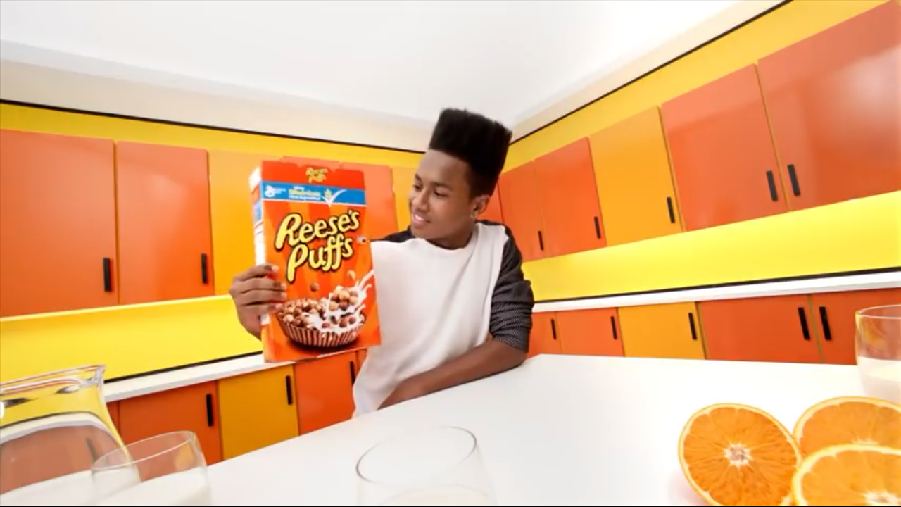 Young Etika in an old Reese's Puffs commercial