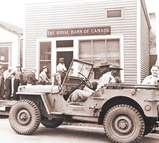 Two members of the US army in Fort McMurray as part of the Canol