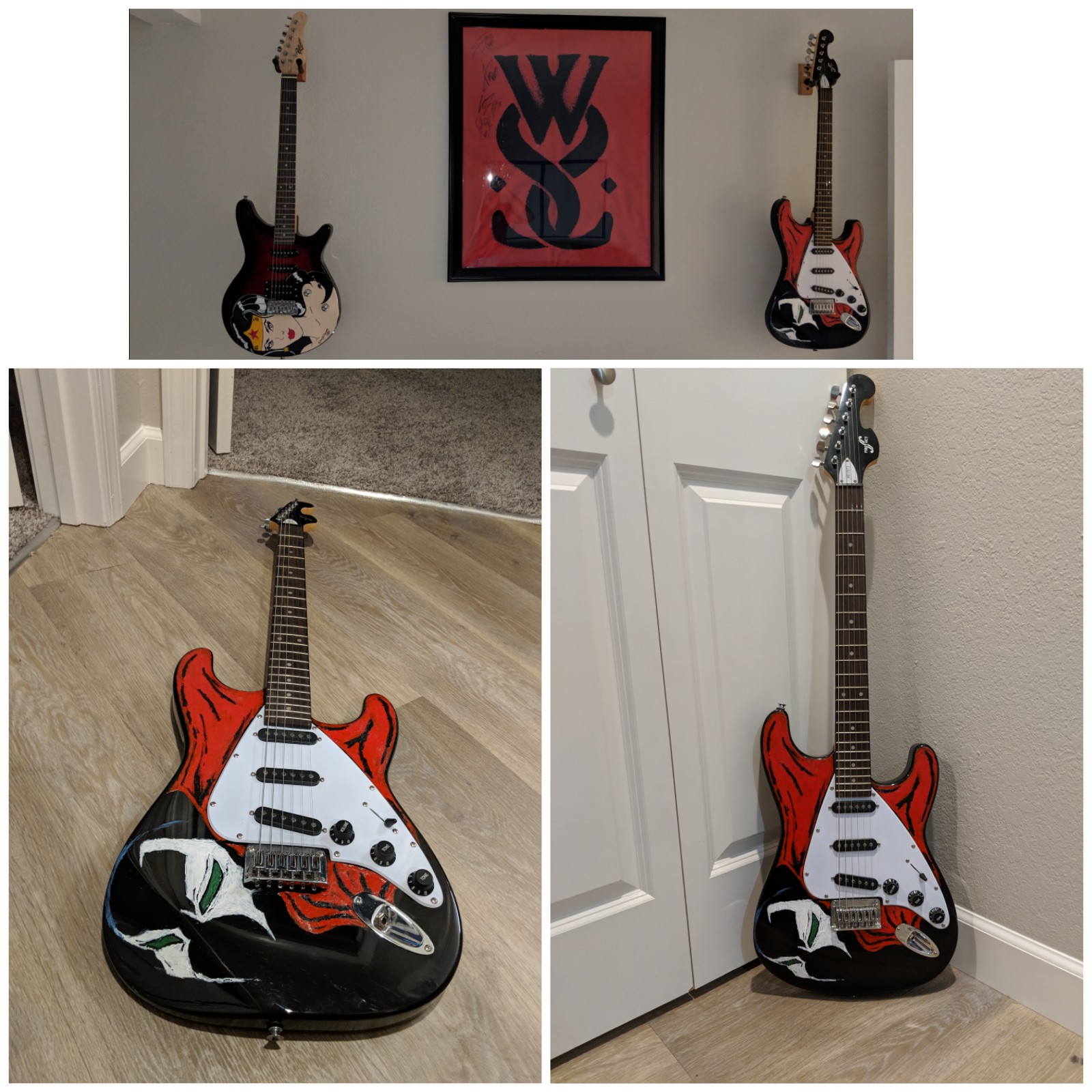 So I finally found a cheap guitar to paint (first time ever) and the