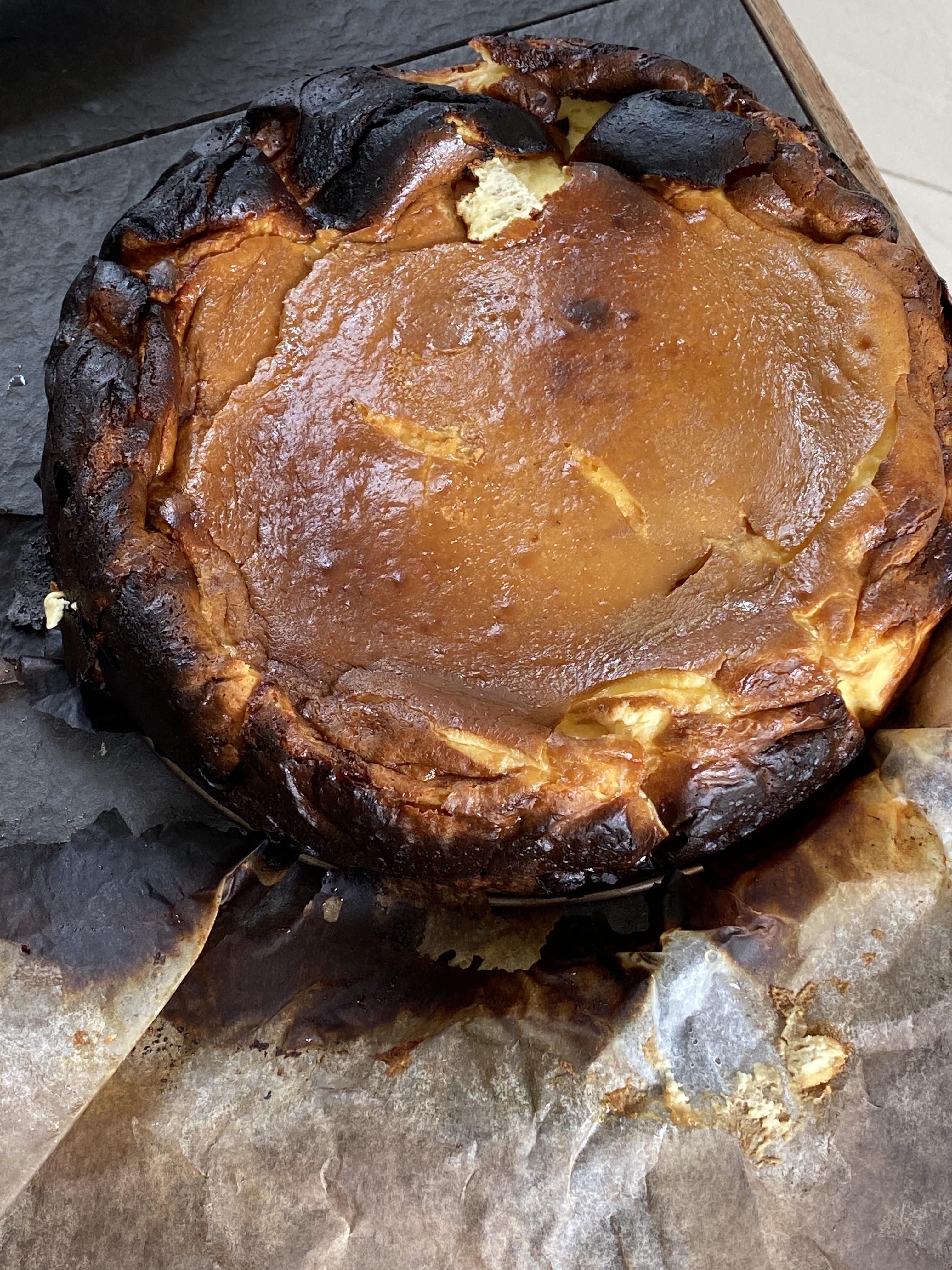Basque Burnt Cheesecake! Add a bit of wood chunks and oh the smokey