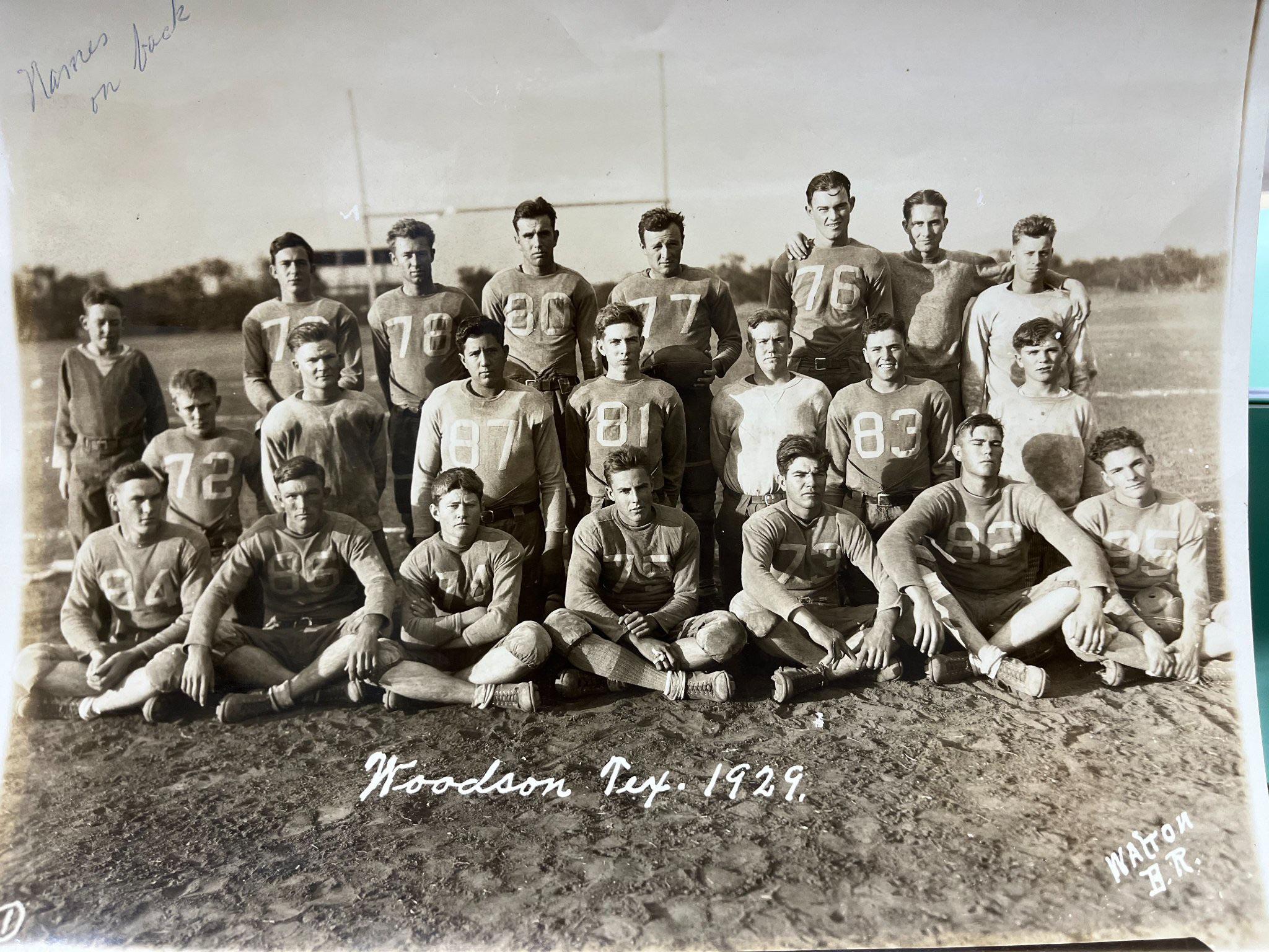 1929 Woodson TX football team. r/TheWayWeWere