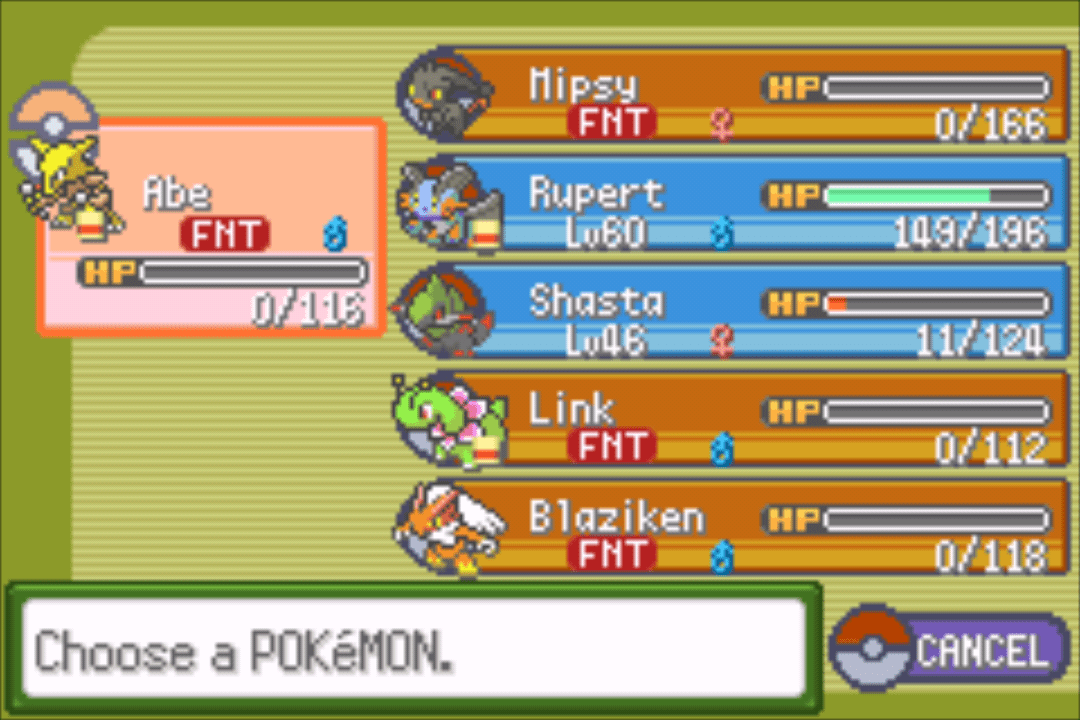 Blazed Glazed status after beating the 8th gym r/nuzlocke