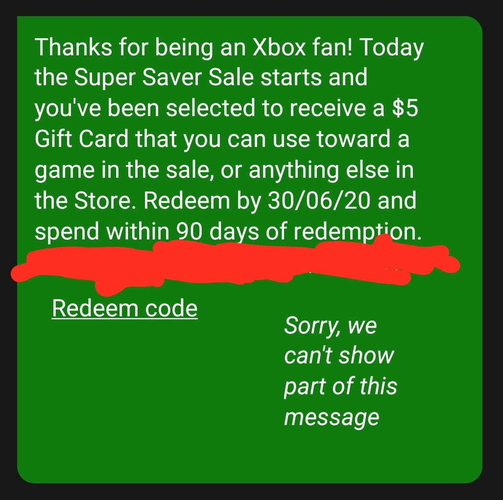 Check your xbox messages and reddem the gift card! r/xboxone