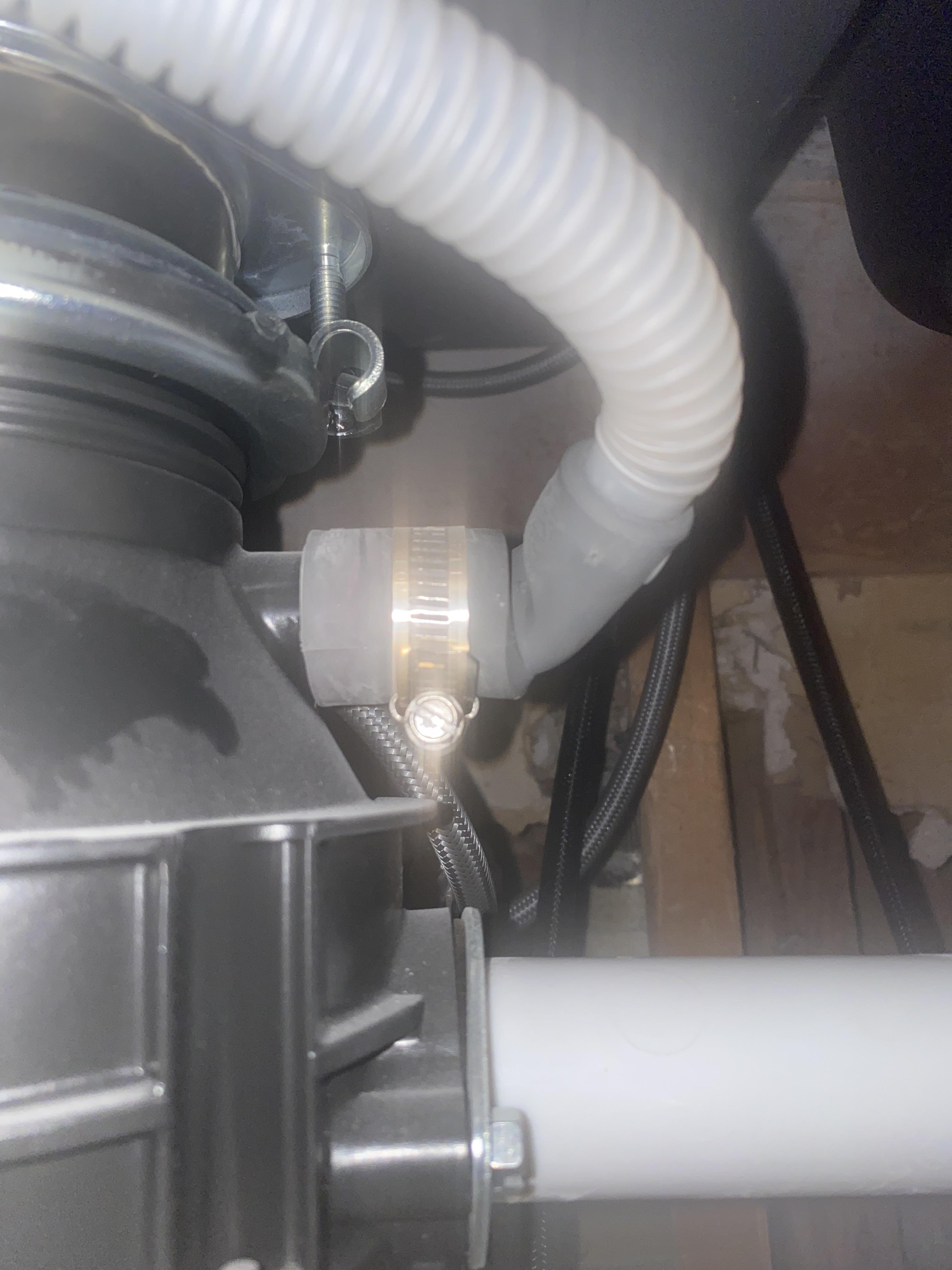 This line goes from the dishwasher to the garbage disposal. You can see