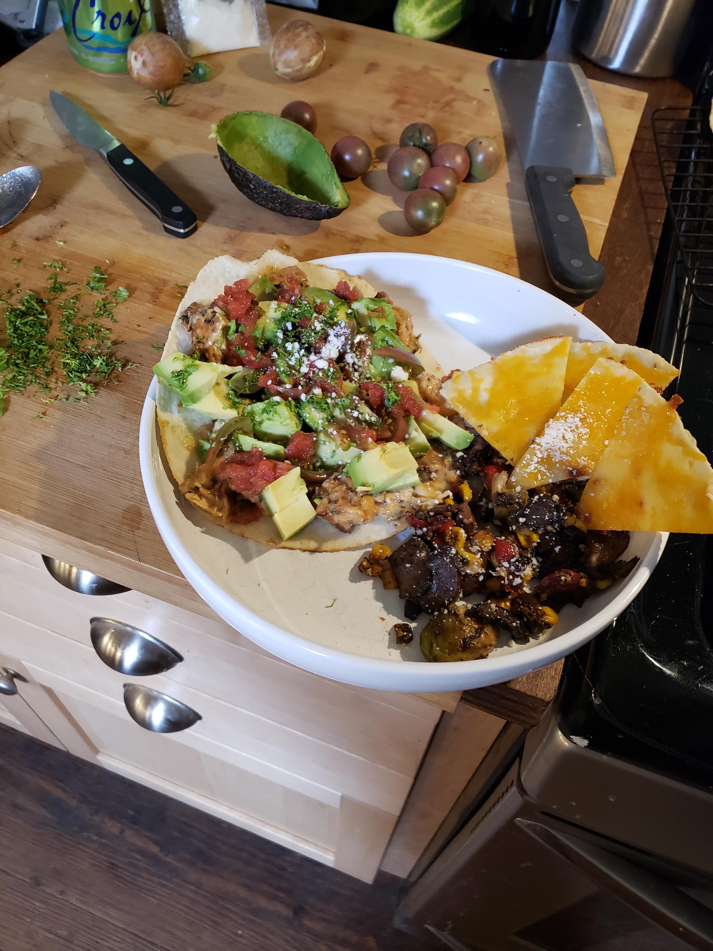 Costco dinner Siete Almond Flour Tortillas, avocados, chicken