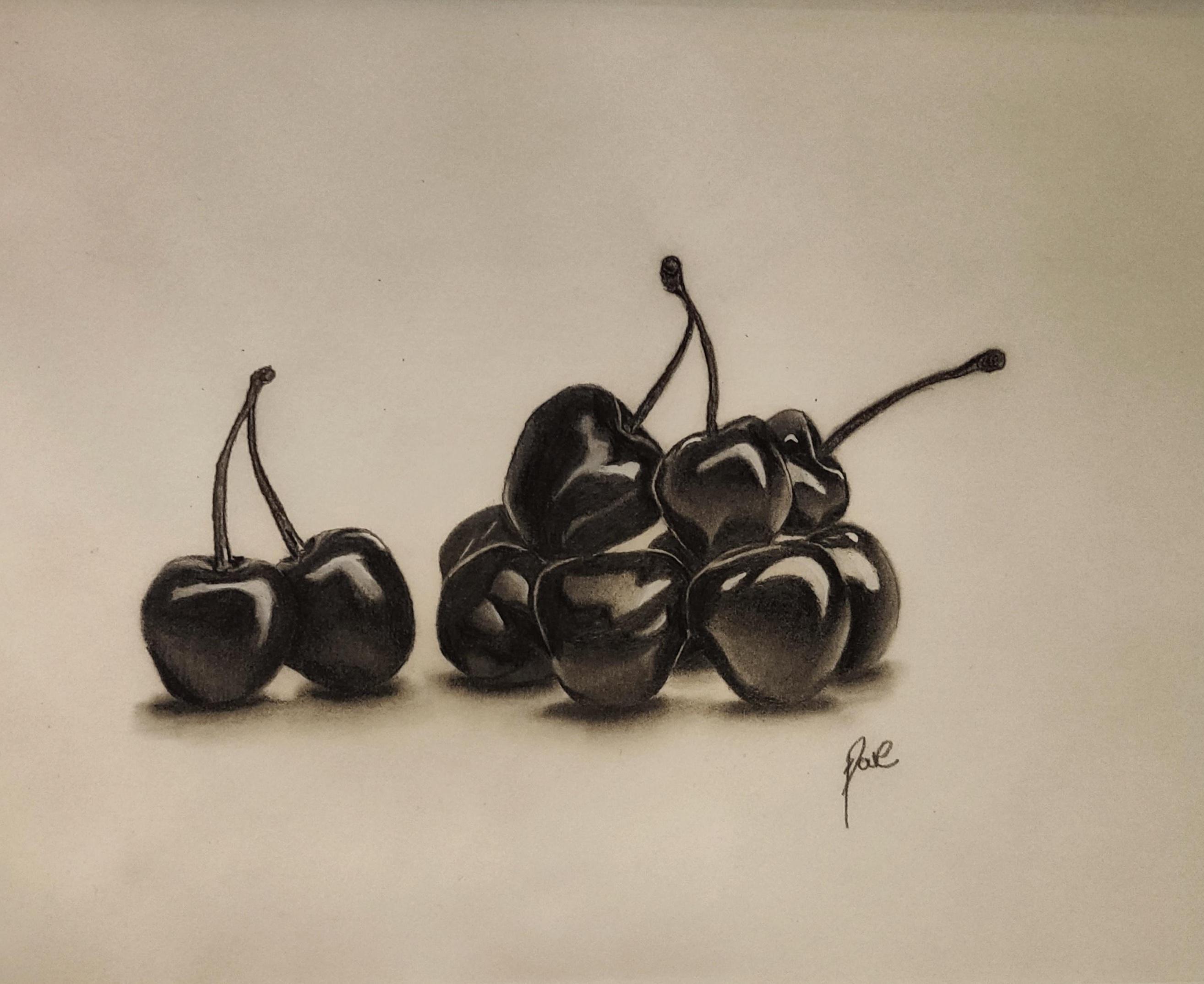 Realistic cherries drawing, me, graphite pencils, 2020 r/Art
