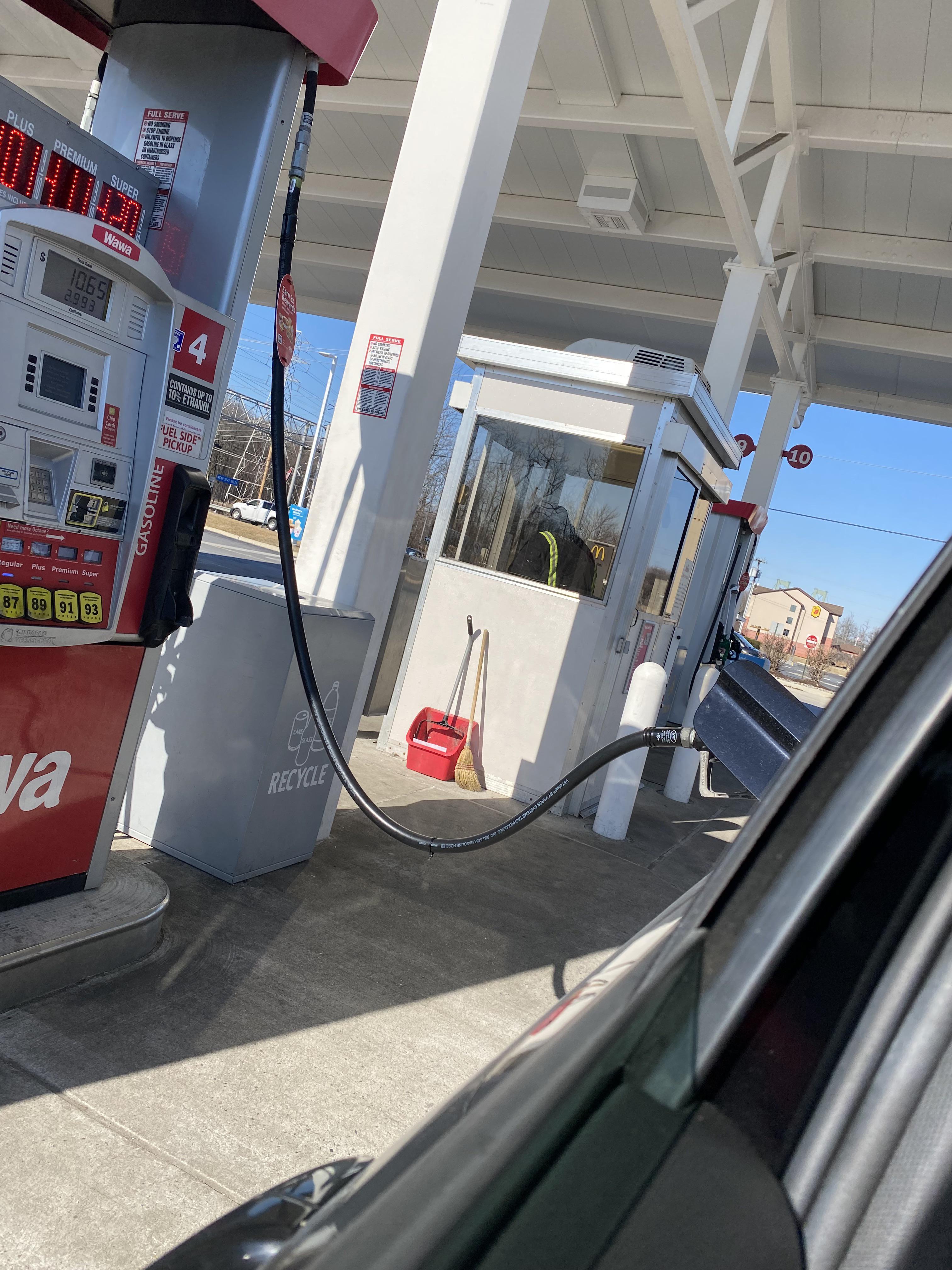 In New Jersey. Gas attendant left my gas pump unattended. Isn’t that