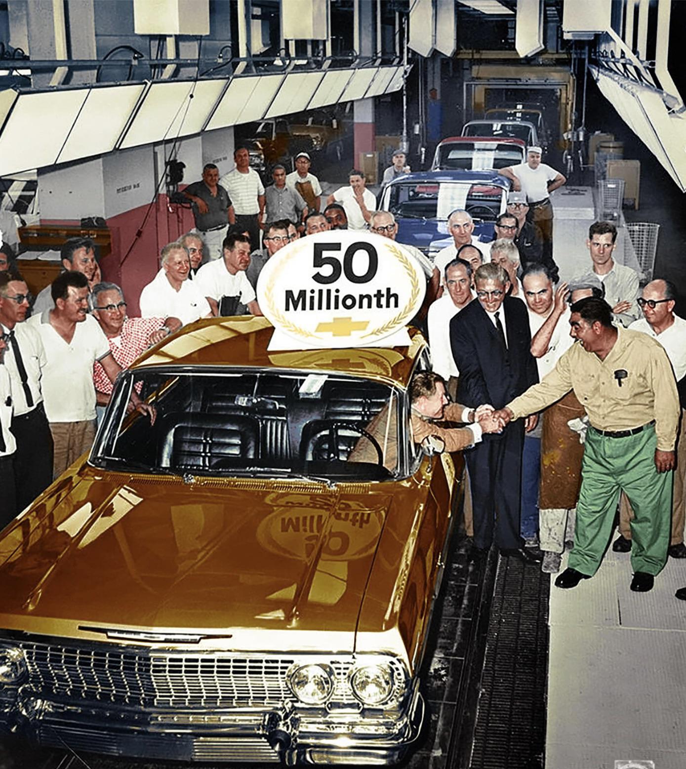 1963 The 50 millionth Chevrolet rolled off the assembly line at GM’s