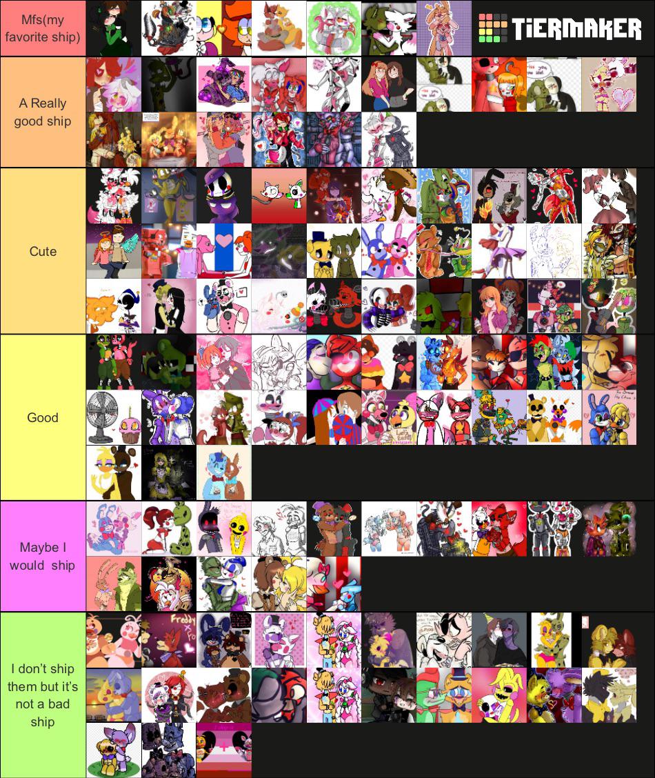 fnaf ship tier list r/tierlists