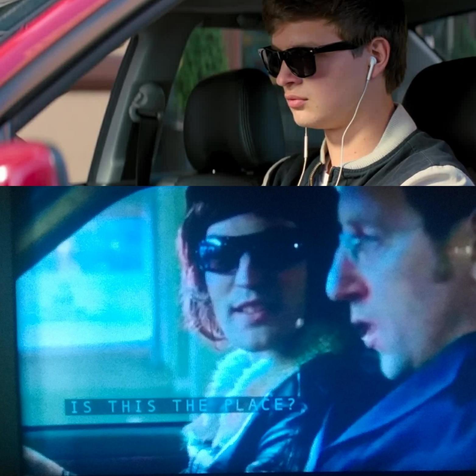 In Baby Driver (2017), as Baby's channel surfing, the music video for