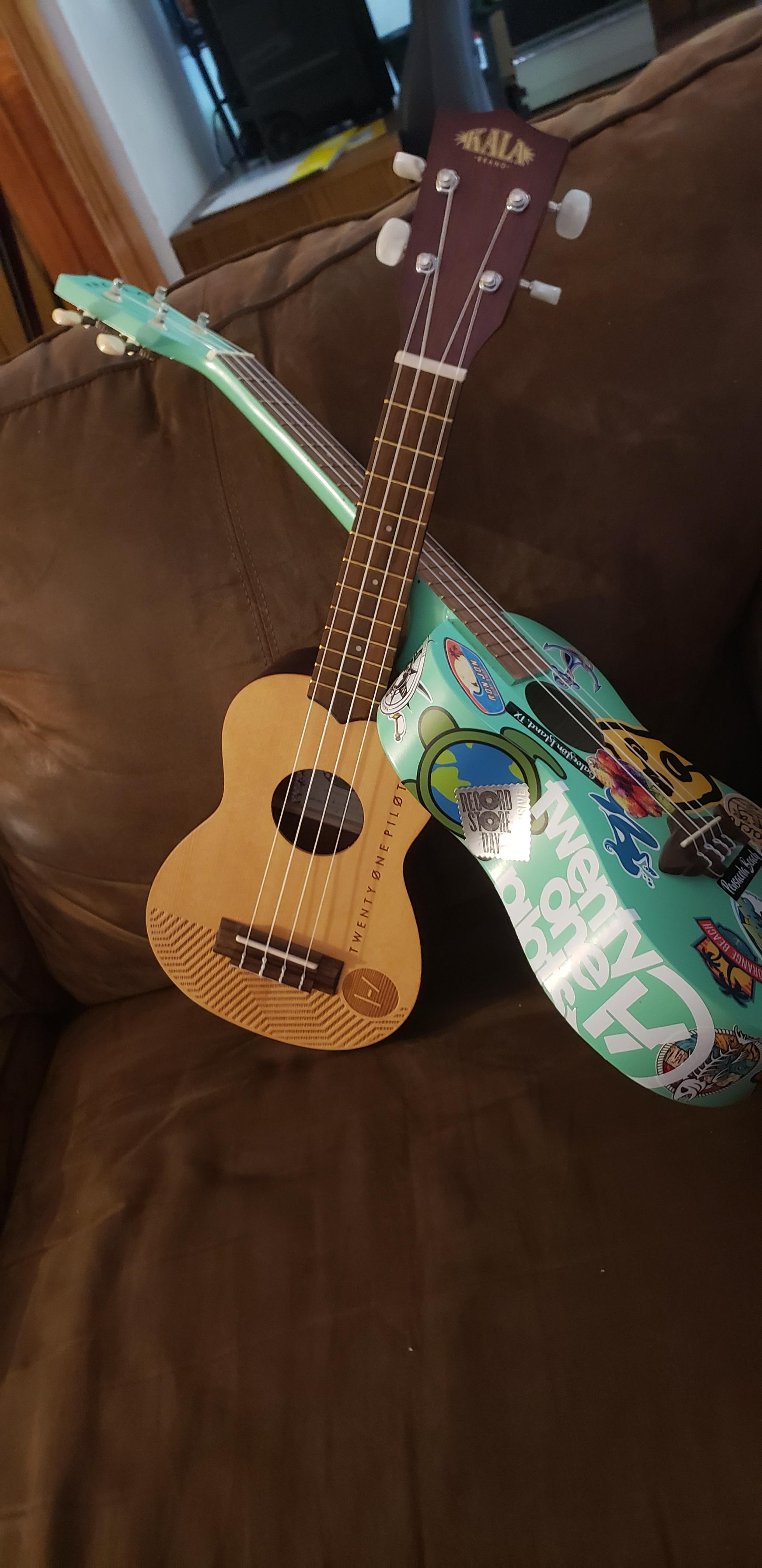 My new favorite piece of merch! And my other uke that I take with me