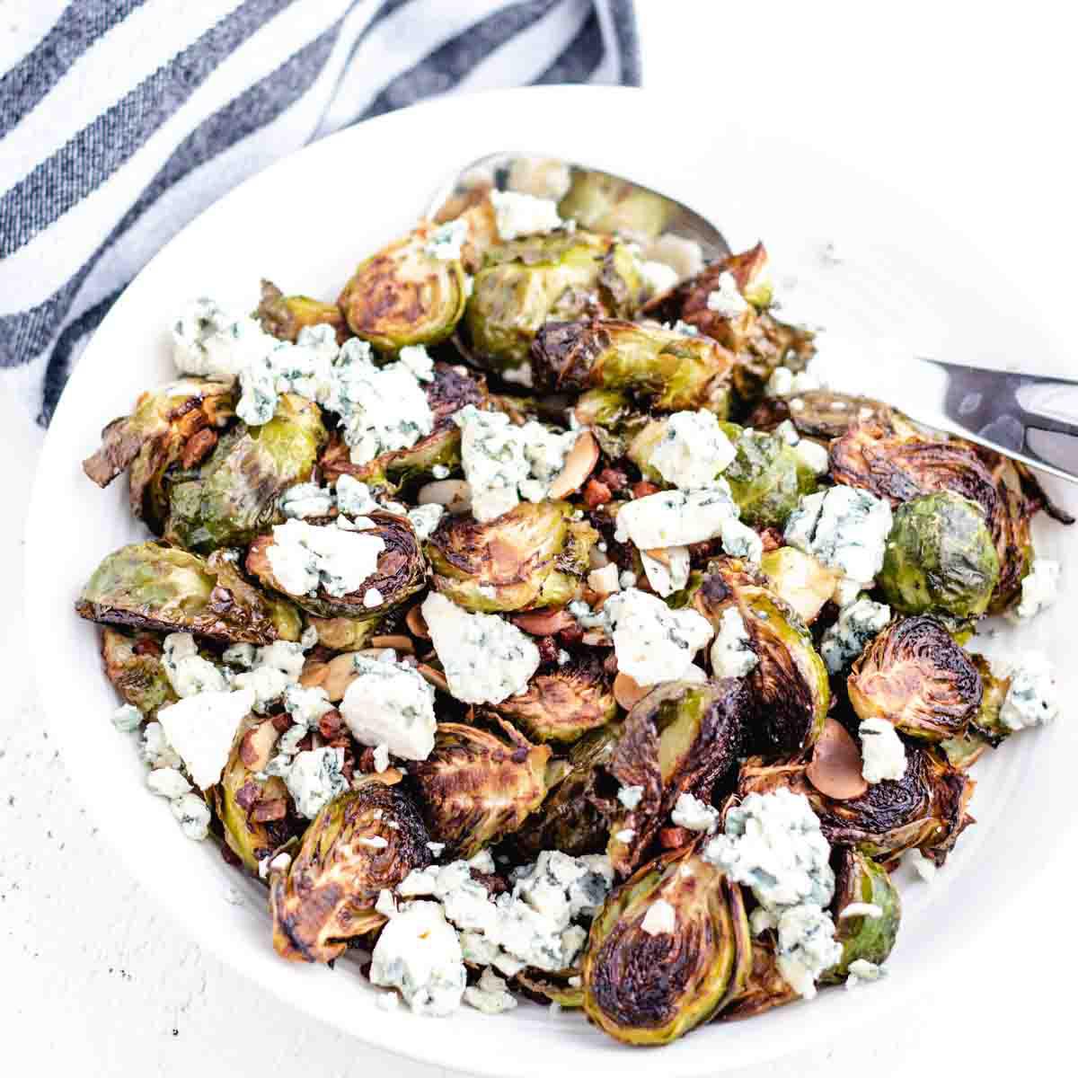 Brussels Sprouts with Blue Cheese & Pancetta (recipe & video in comments) r/ketorecipes