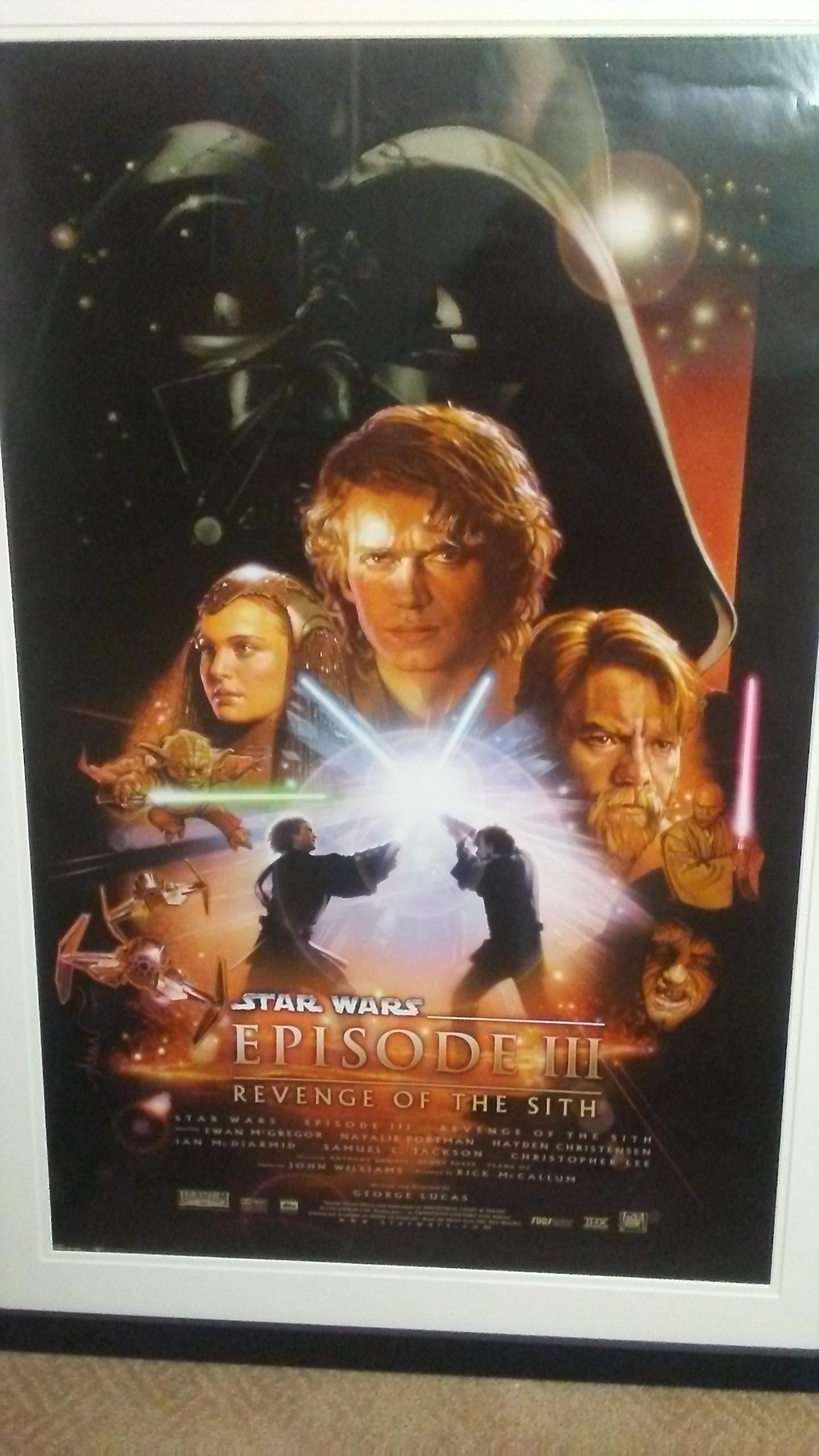 My dads original print of a Revenge of the Sith movie poster. [Movie memorabilia] r/StarWars