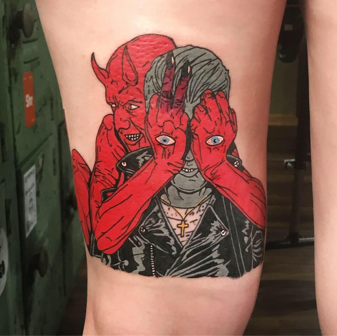 My fresh Villains tattoo! Done by Iain Schultz. qotsa