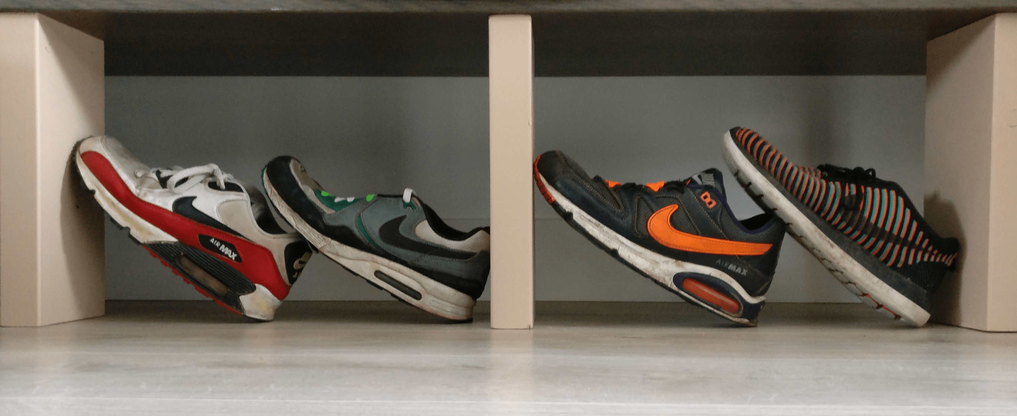 I like to buy sneakers when I'm on holiday. From left to right San