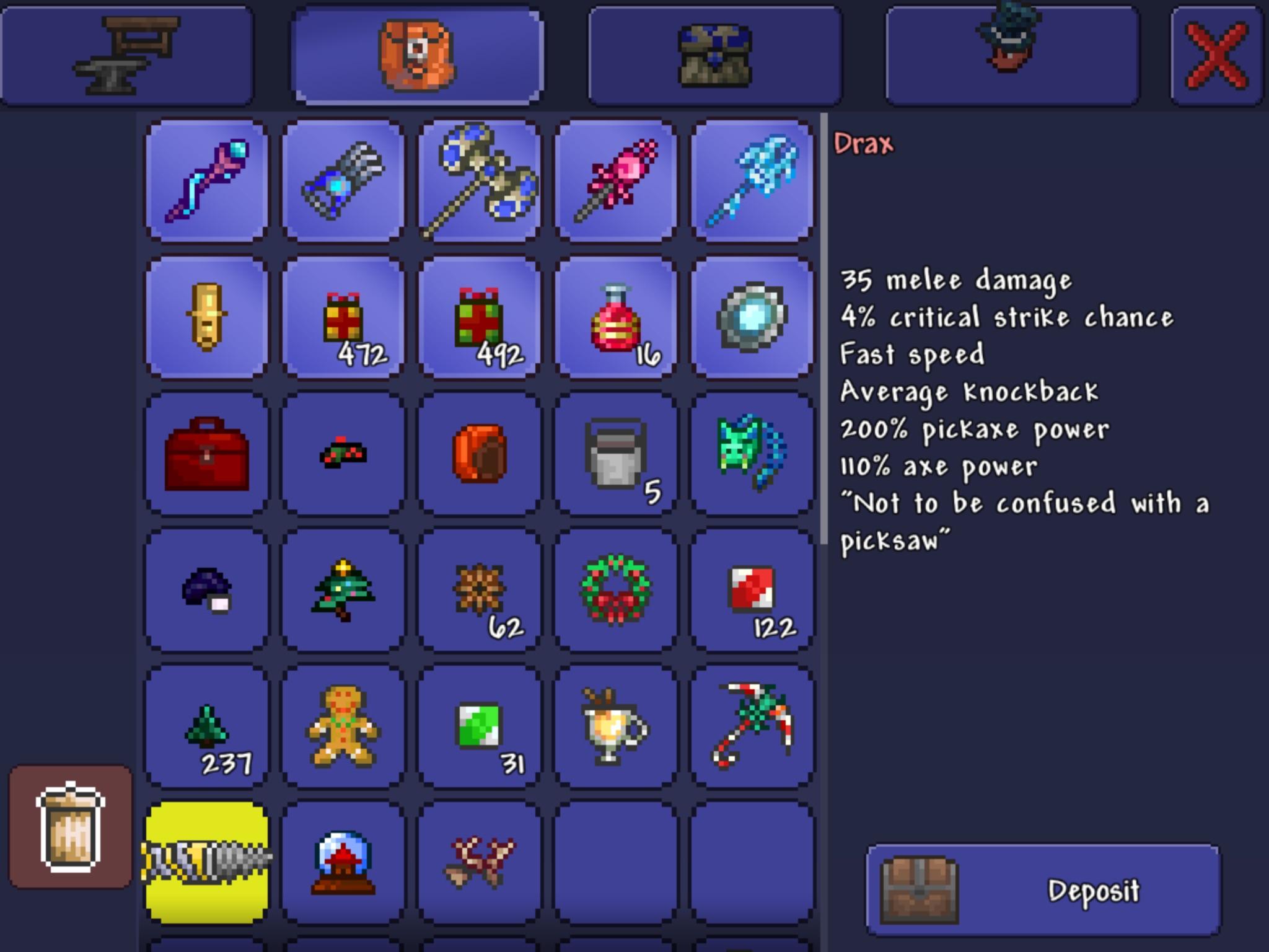How did I get a drax from a present? r/Terraria