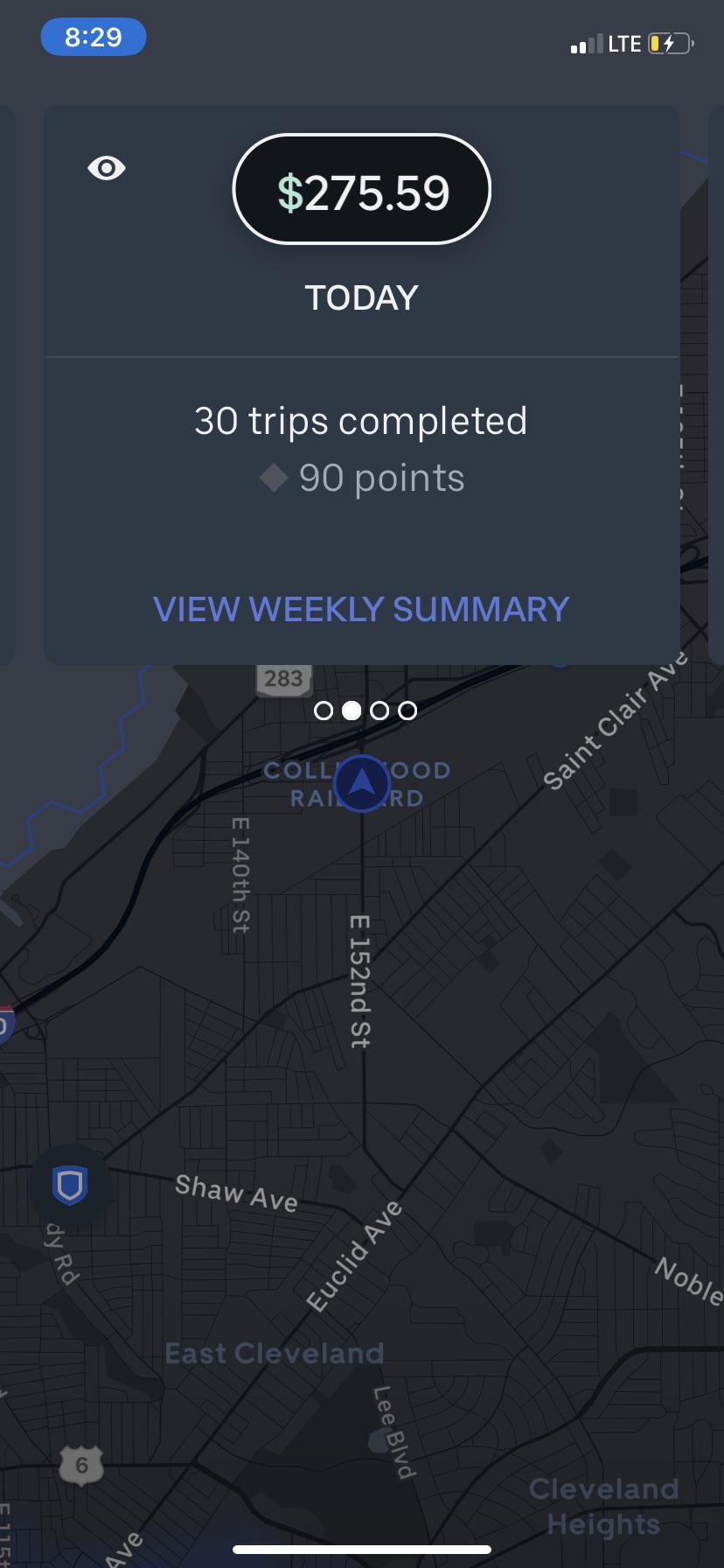 275.59 on Uber eats plus a 54 quest. Plus 40 cash tips plus 80.53