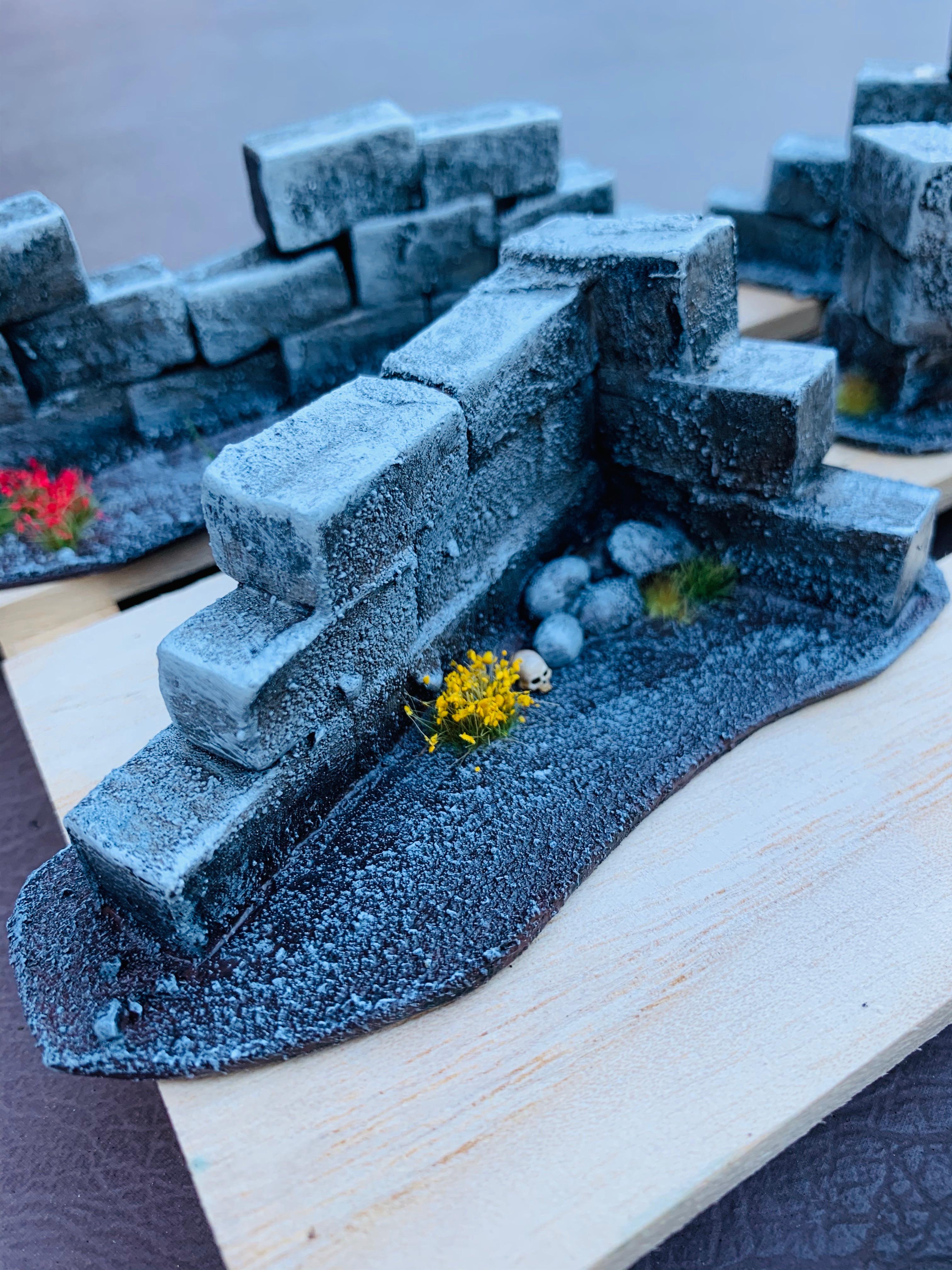 Some ruins/walls I finished (then left them out in the rain after