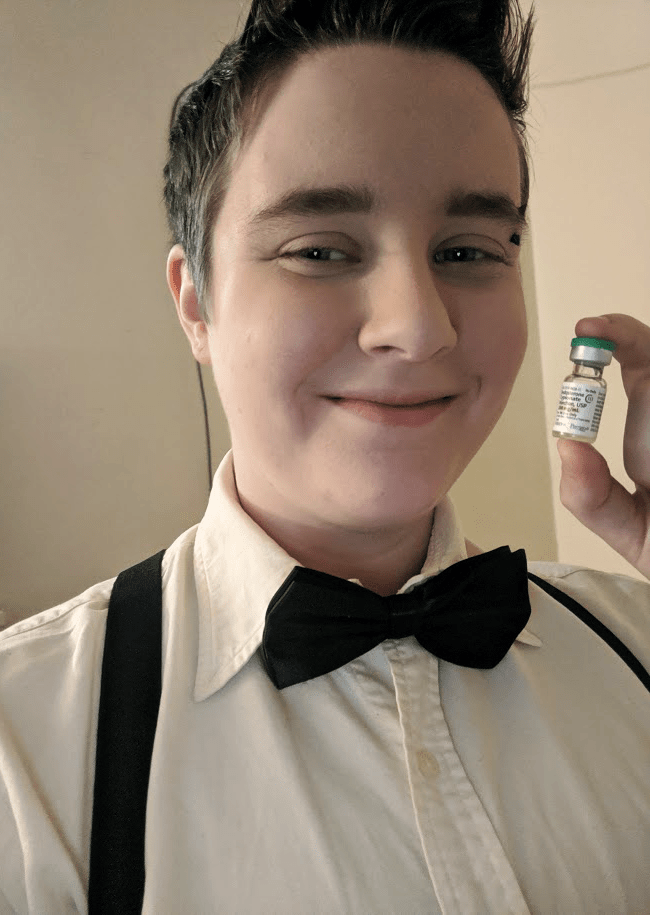 Big things come in small packages! My first dose is next week!! ) r