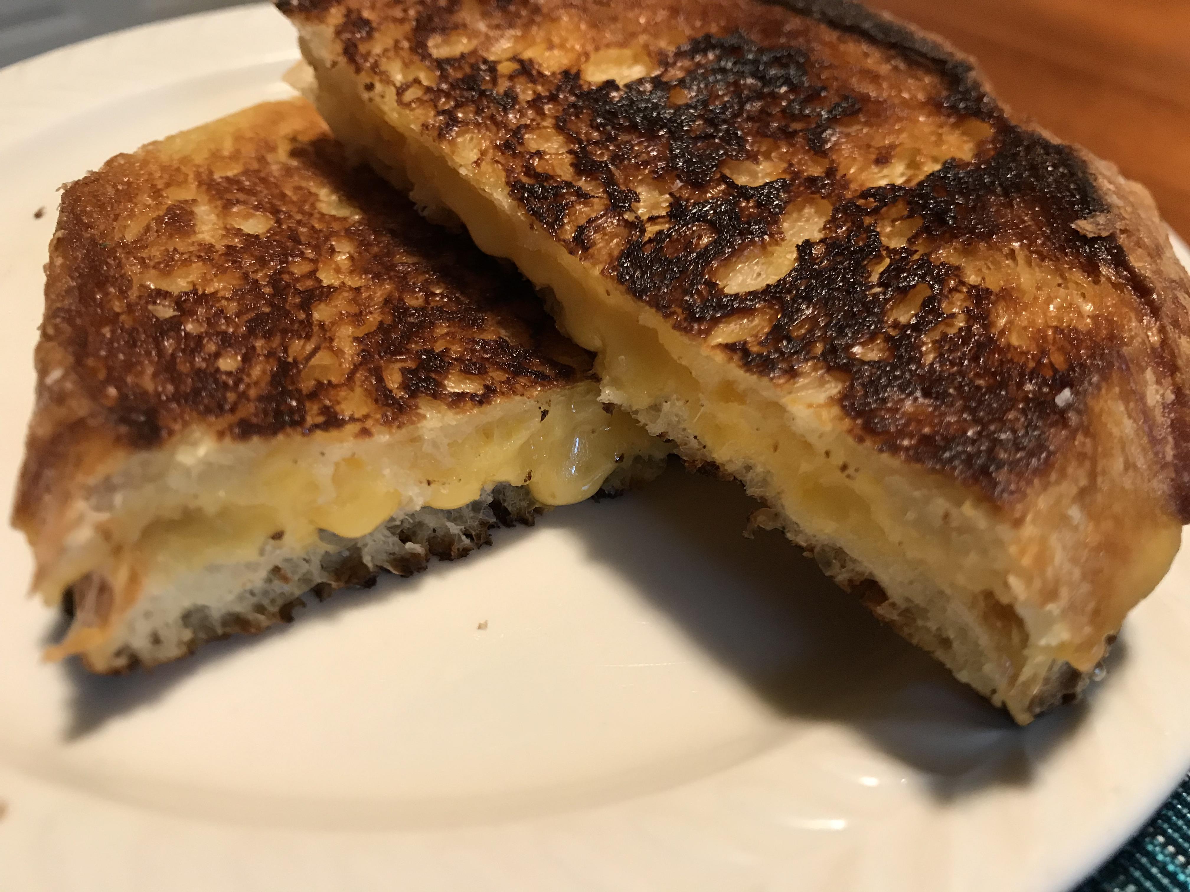 Medium Cheddar, Costco Country French r/grilledcheese