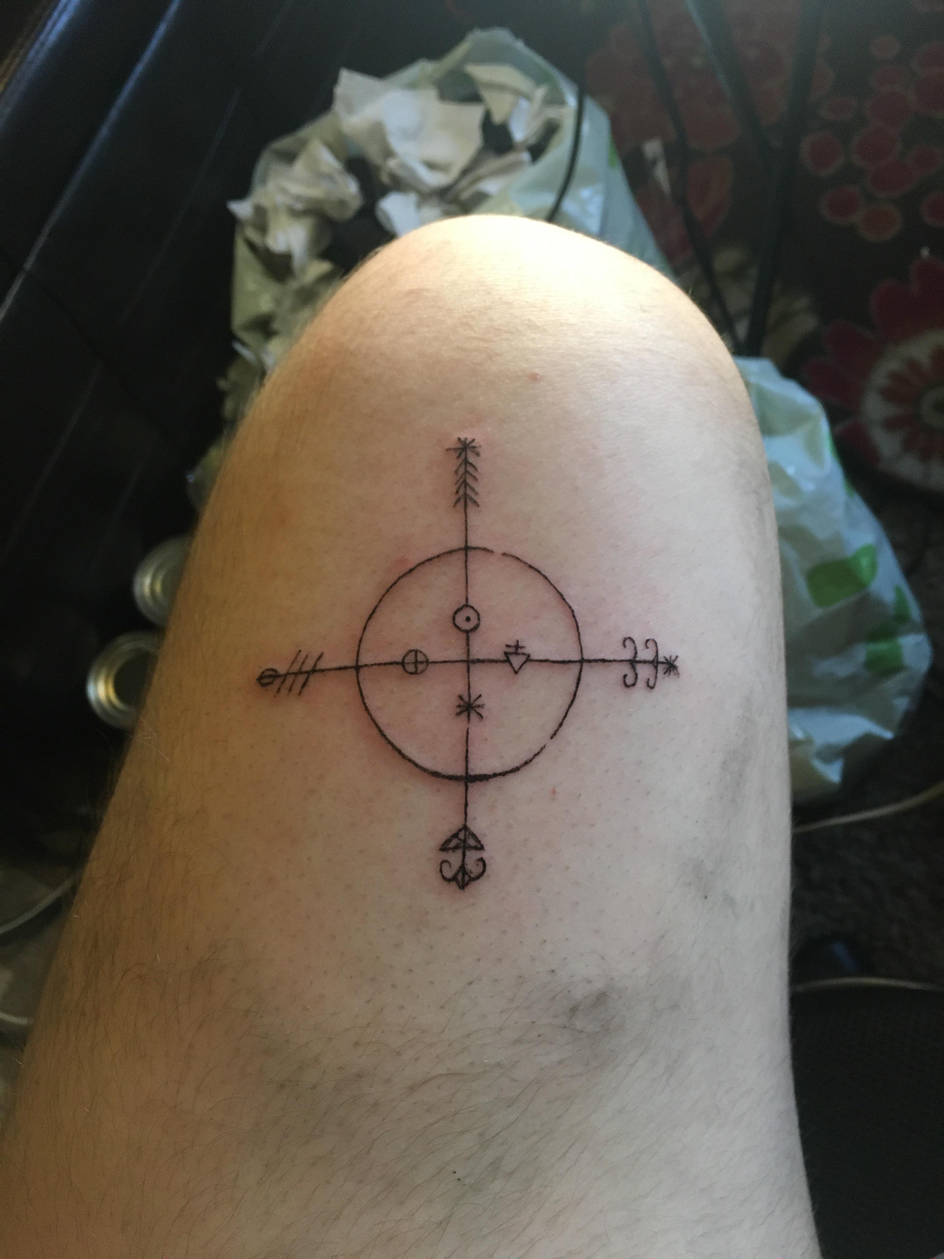 My first tattoo that i dis on myself, didn’t want to go with the cliche