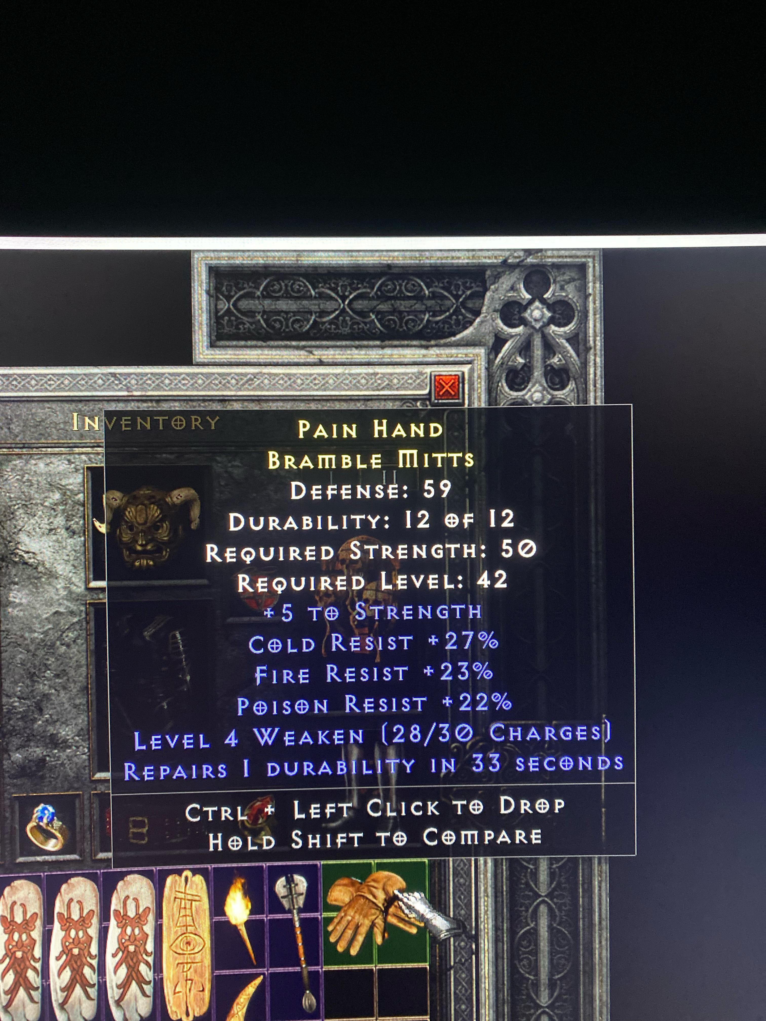 Tri Res gloves with weaken charges price check. Someone said they were valuable for caster with
