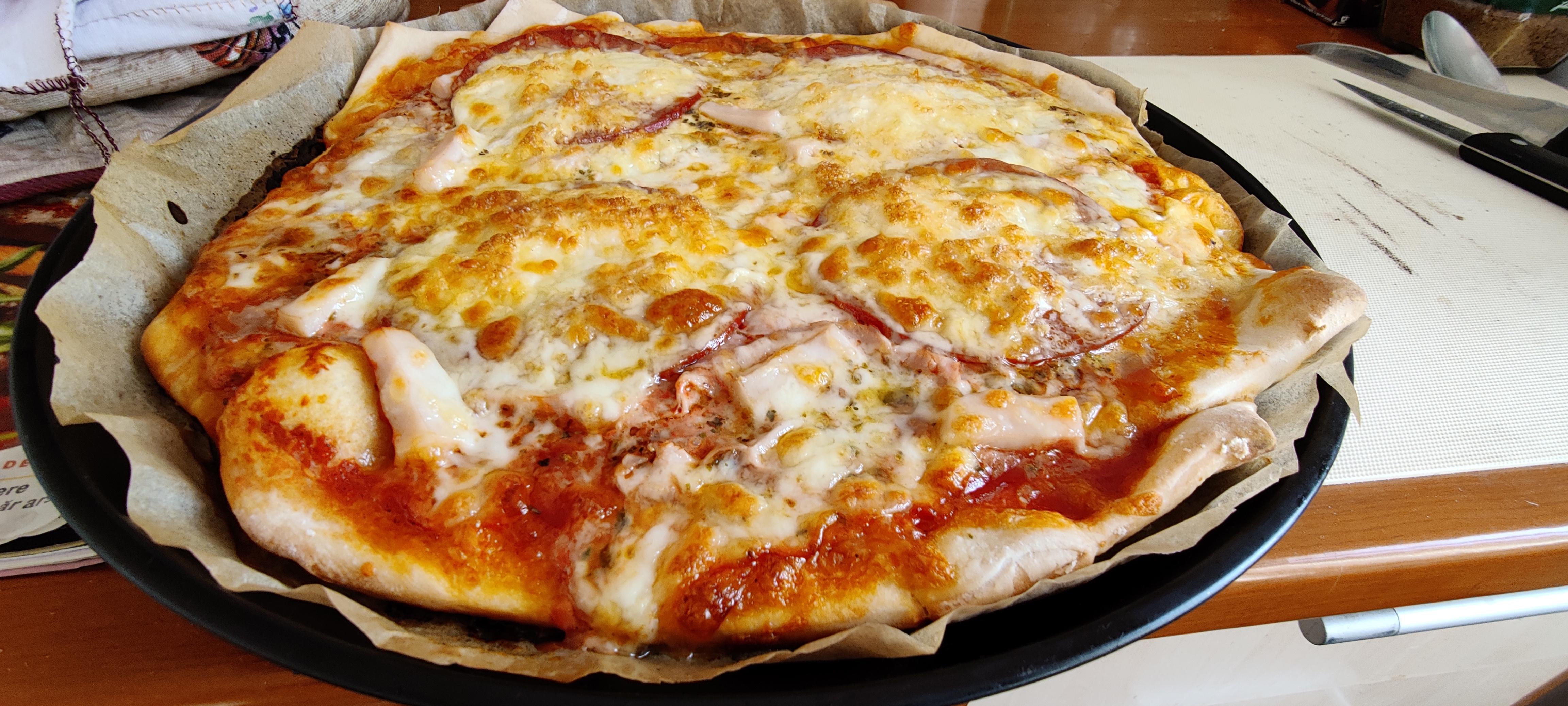 Just made a pizza using frozen dough and fresh ingredients Pizza