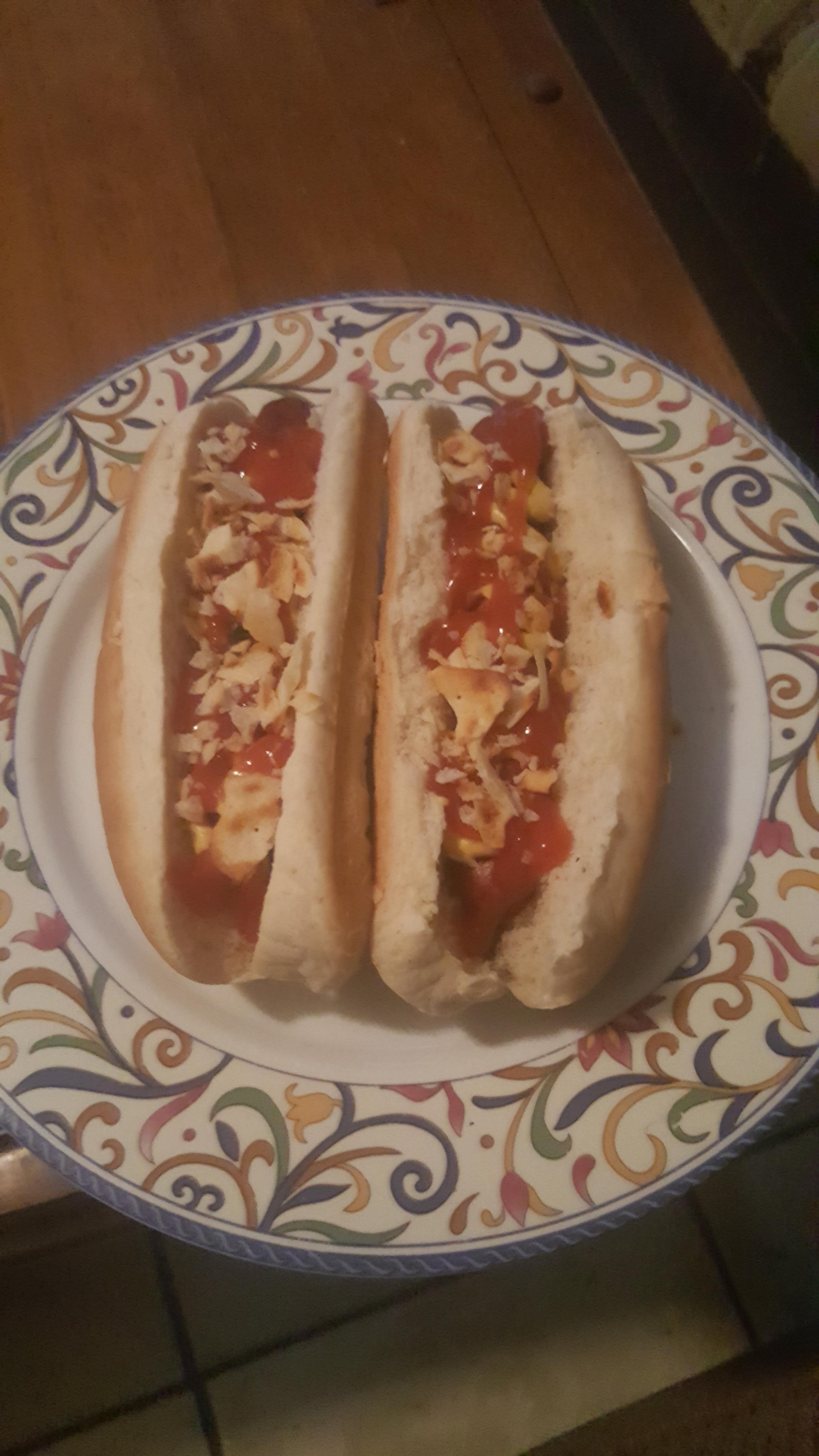 Hebrew National reduced fat hot dogs (45 calories each)+ Healthy Life