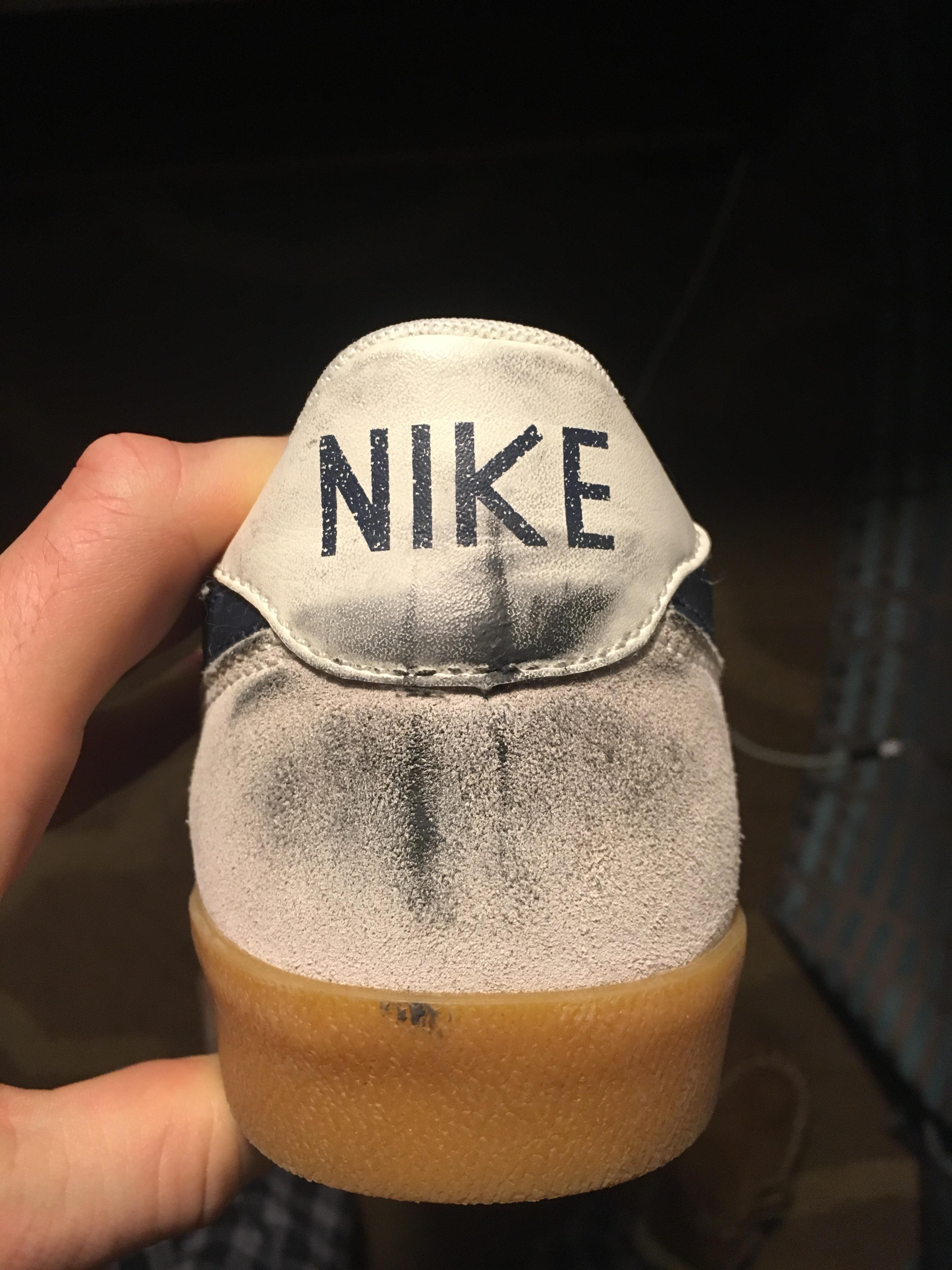 Ways to remove black grease from Killshots r/Sneakers