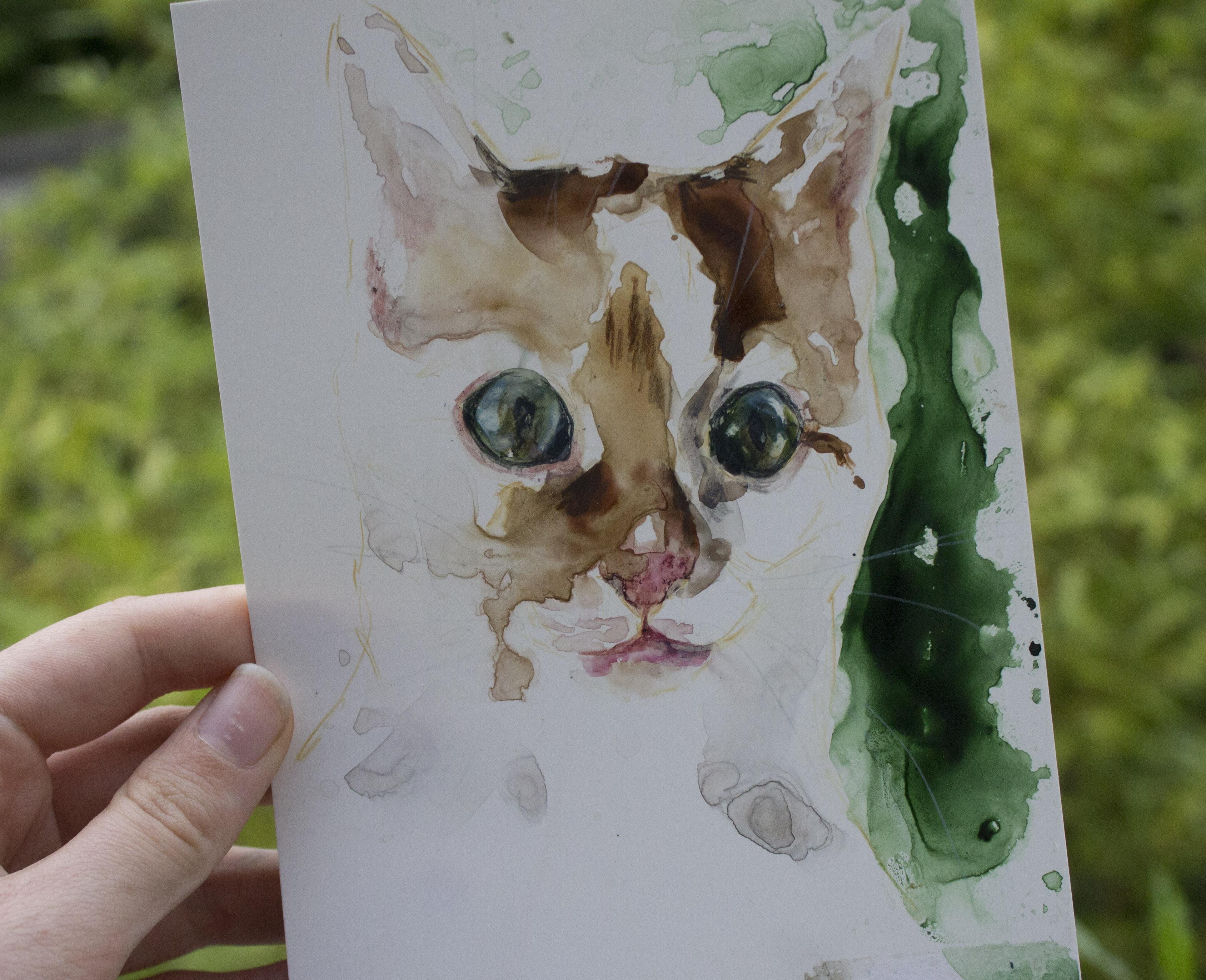 My first time painting on a sample of yupo paper! With some colored