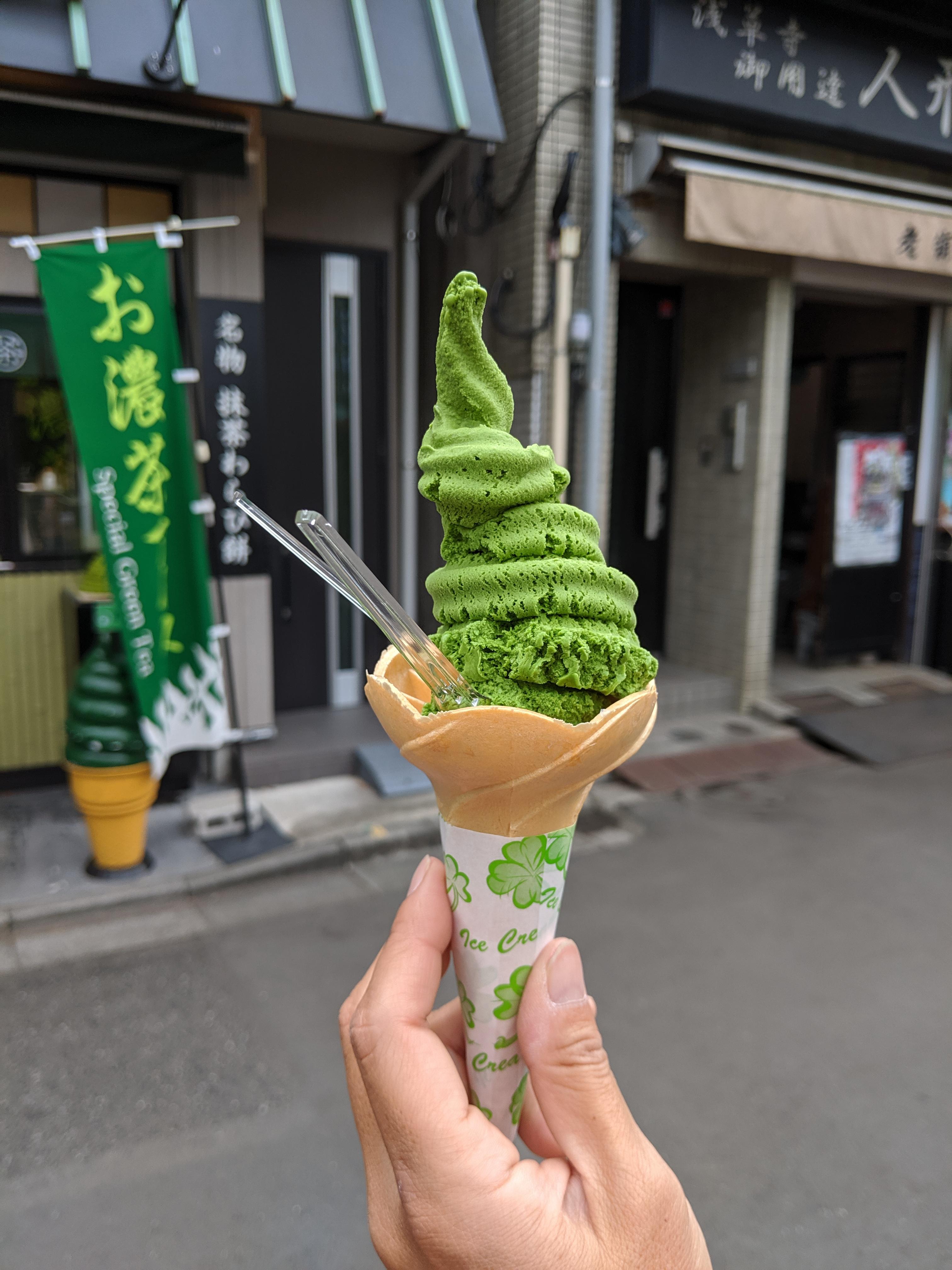 Matcha Ice Cream from Asakusa, Tokyo r/JapaneseFood