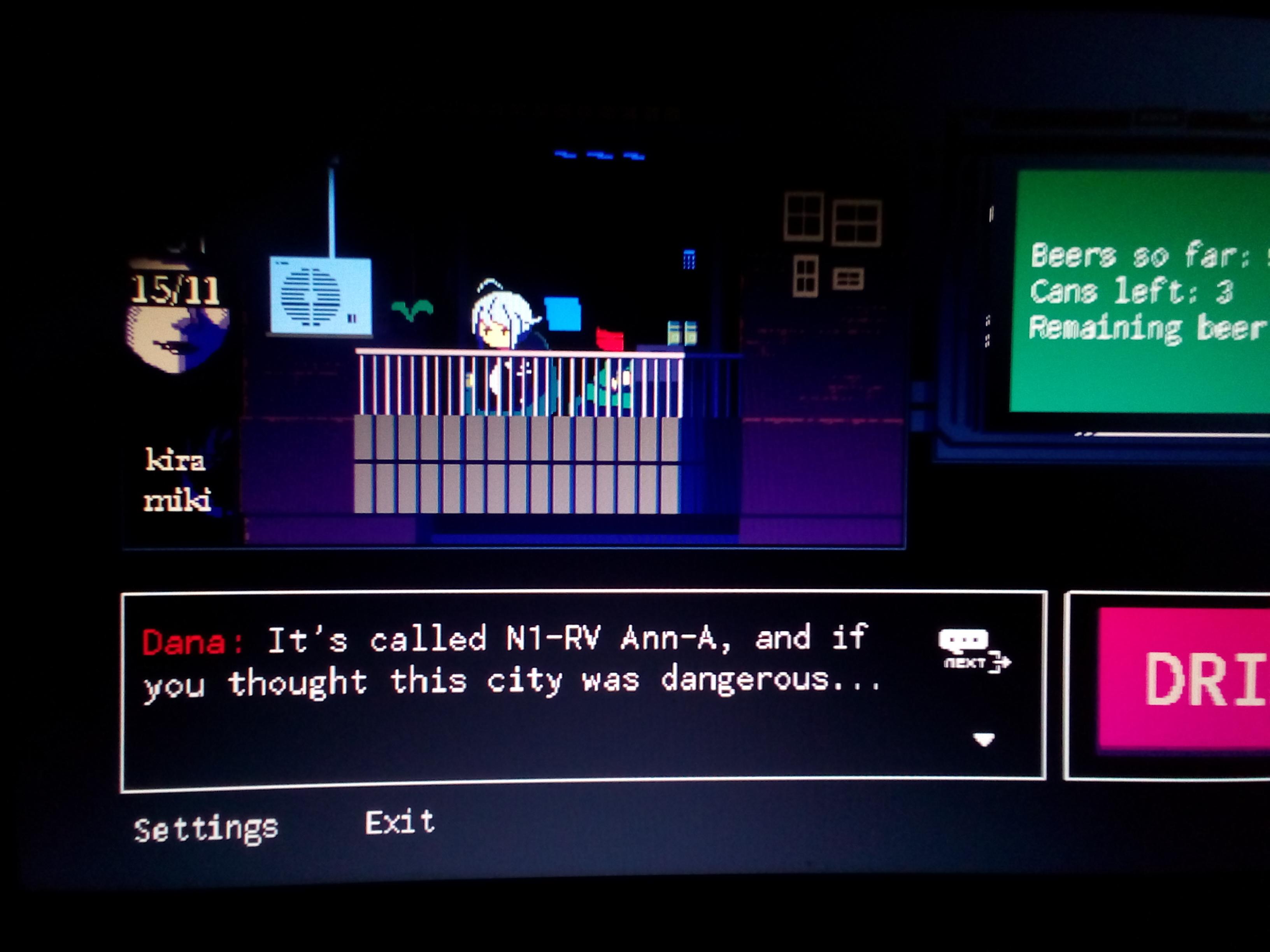 I just noticed while replaying the game that Dana mentions the bar that