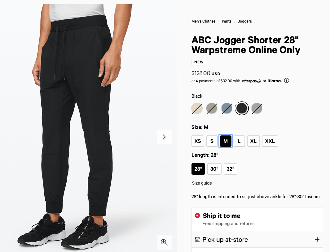 Restock ABC Jogger 28" Shorter Black. r/Lululemen