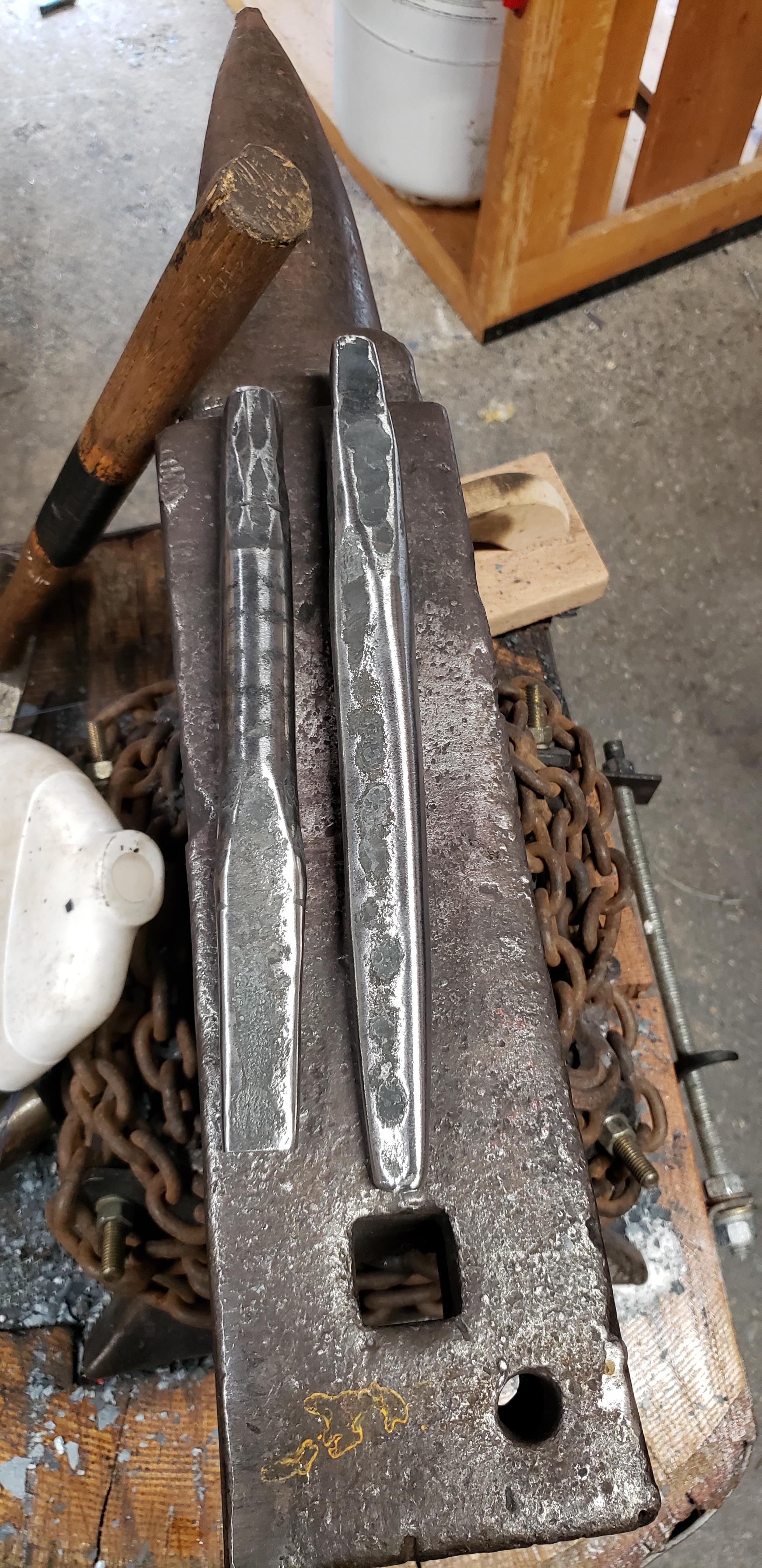 My slot punch and hammer drift, rough ground and waiting for hardening