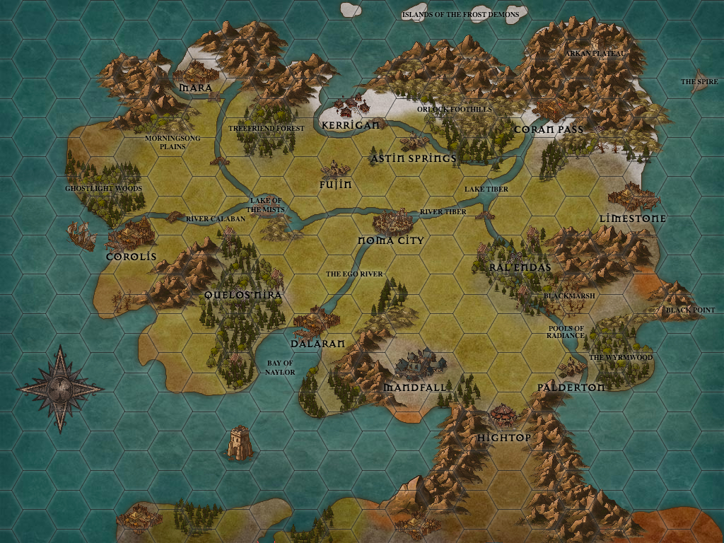 Finally got around to making a decent region map (Inkarnate) r/dndmaps