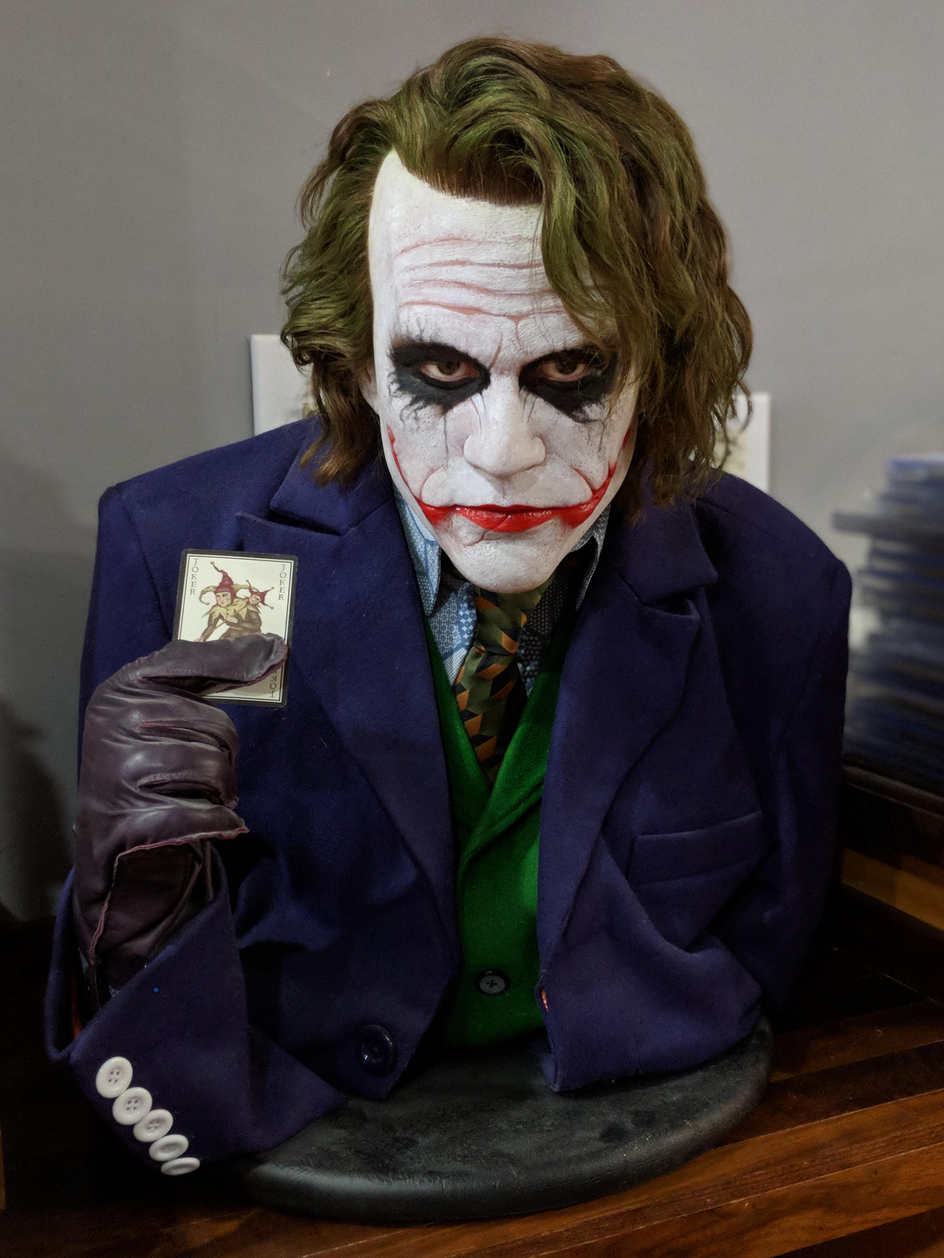 My Heath Ledger Joker life size bust. Love his interpretation of Joker