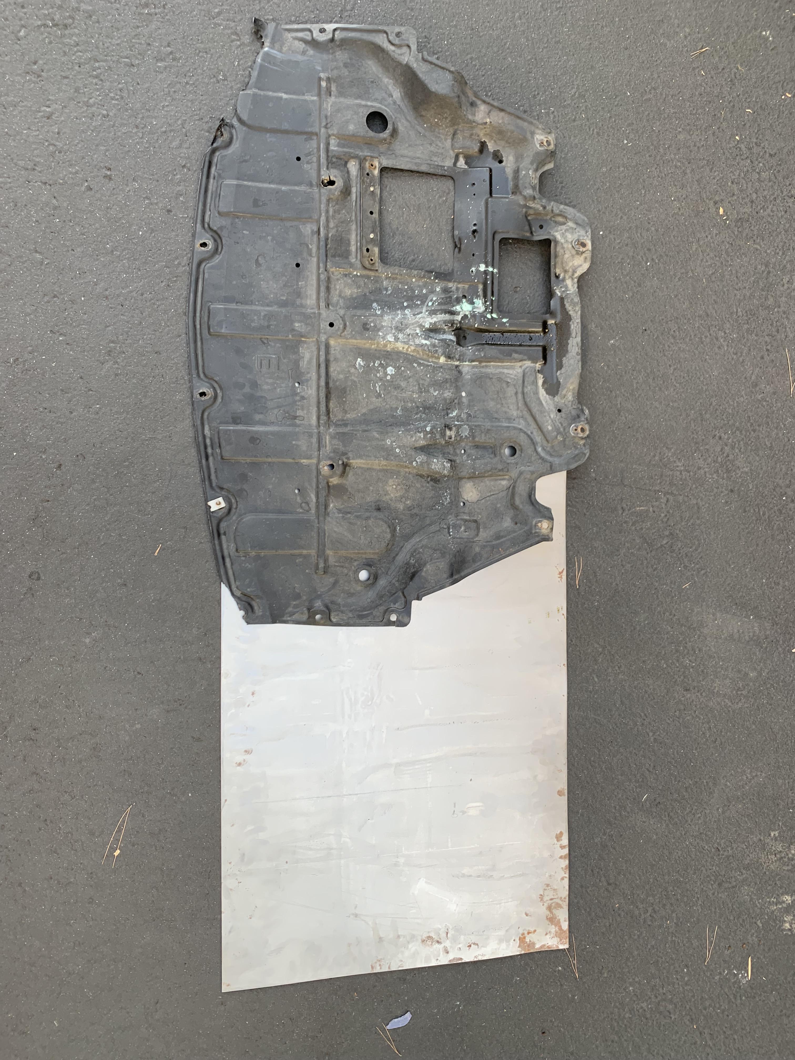 My driving has bastardized my front splash shield, so I’m making a new