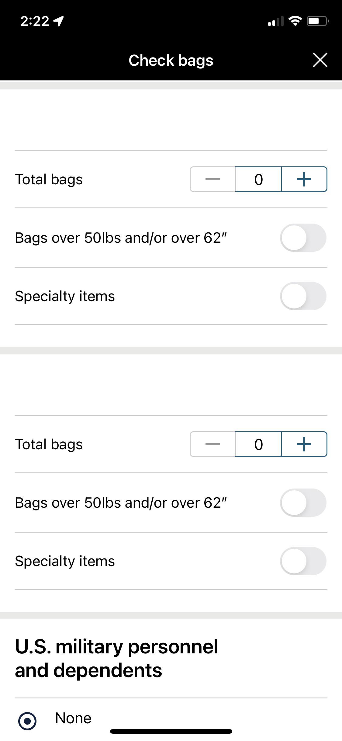 For Carry On bags do I need to add them or no? It makes me pay if so