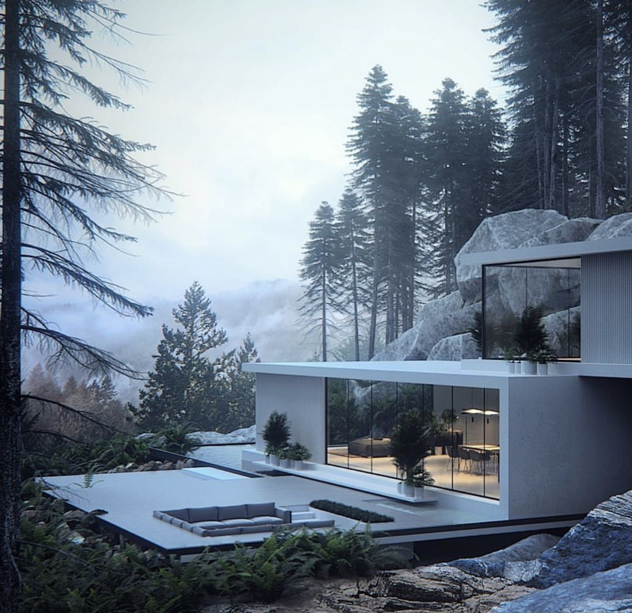 Pinewood House By Roman Kupriyan [1242 × 1205] Render r/ArchitecturePorn