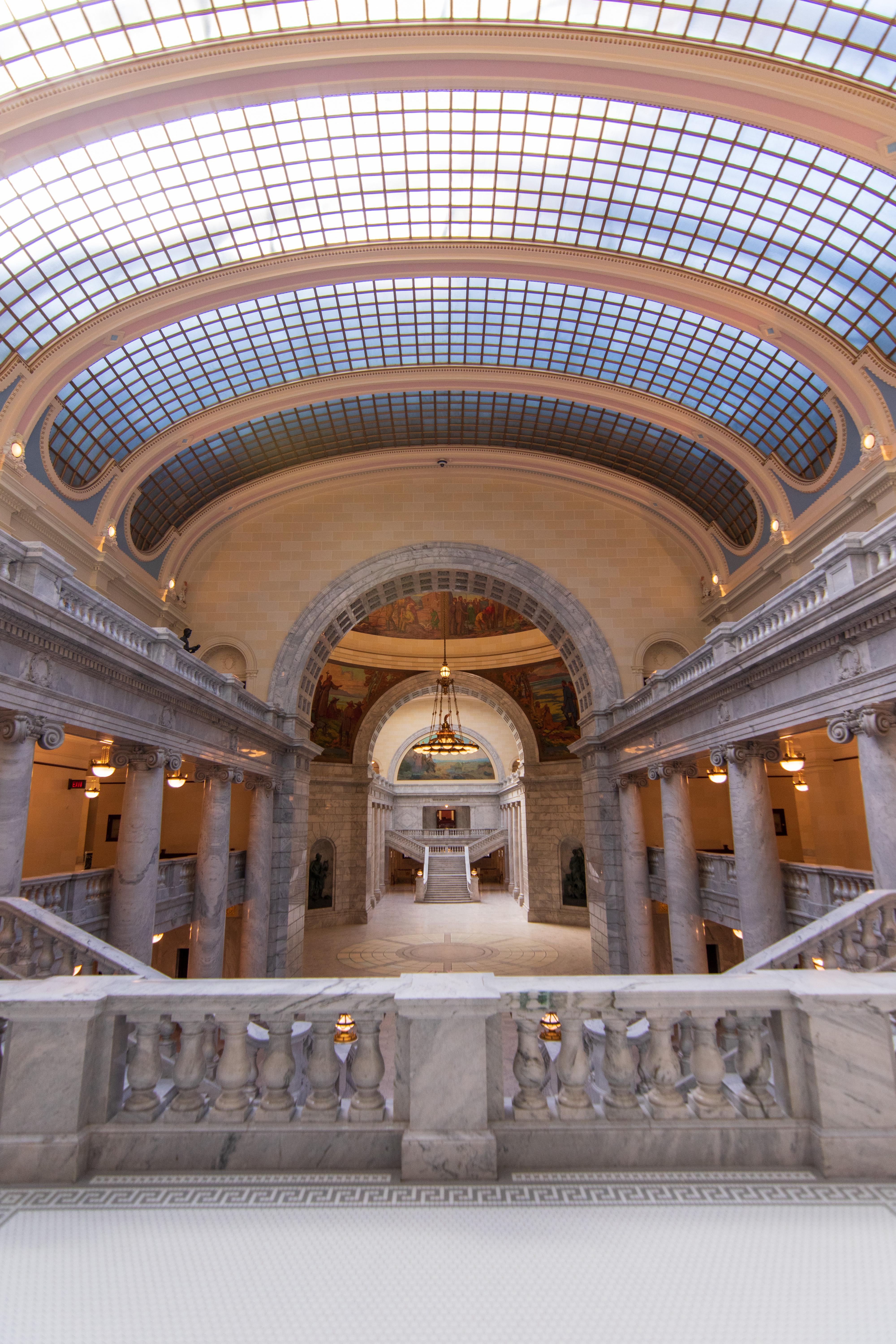 Main hall of the Utah State Capitol designed by architect Richard K.A