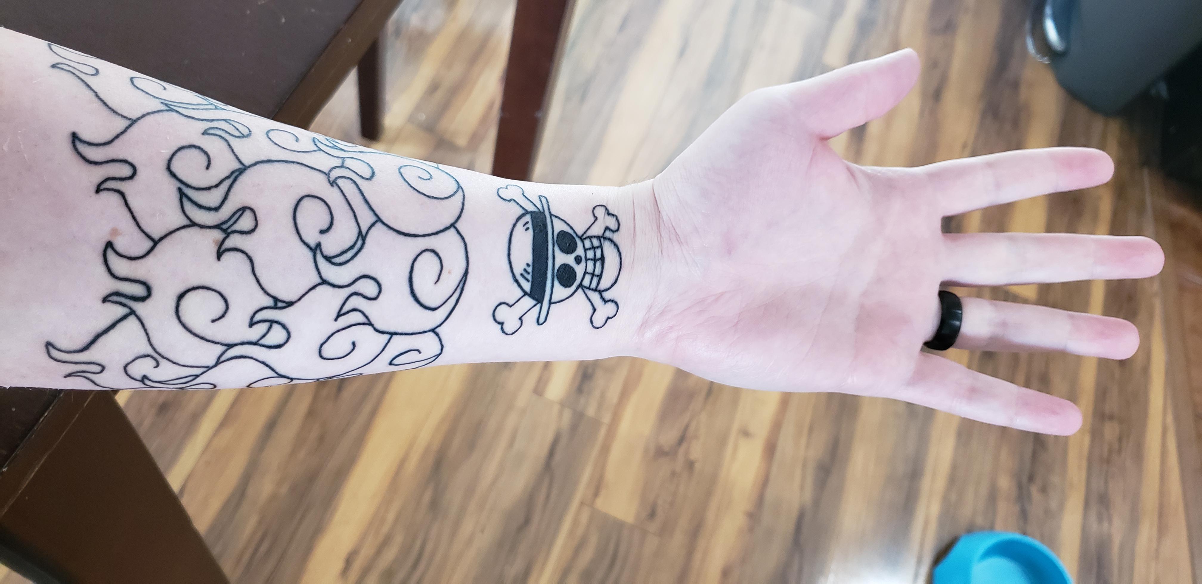 My New Tattoo(S)! A Slightly Different Take On The Mera Mera No Mi, The Flames Go All All Way Around And I Love It. : Onepiece 1960_x_4032_jpg