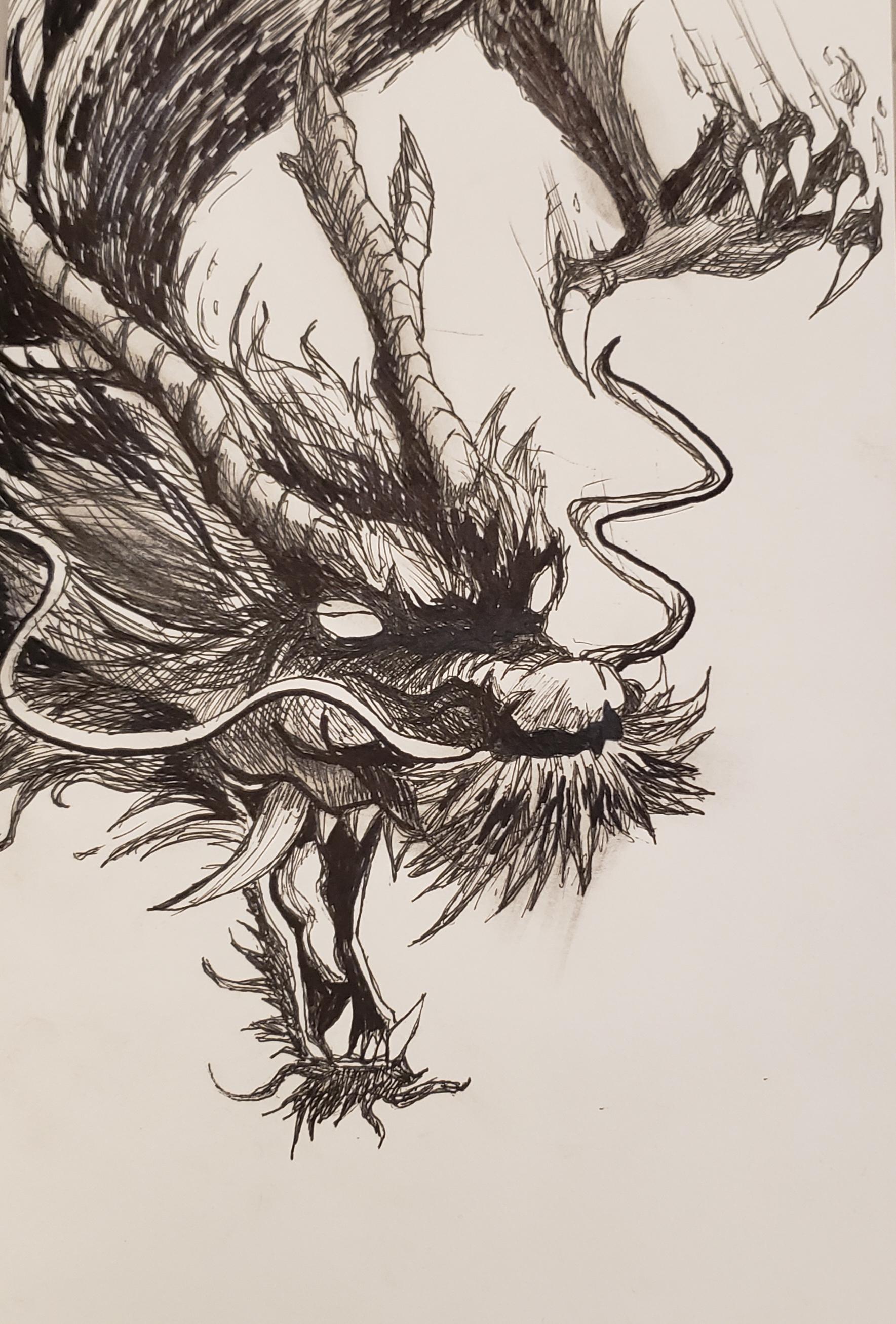 Chinese Dragon, Me, Ink, 2019 r/Art