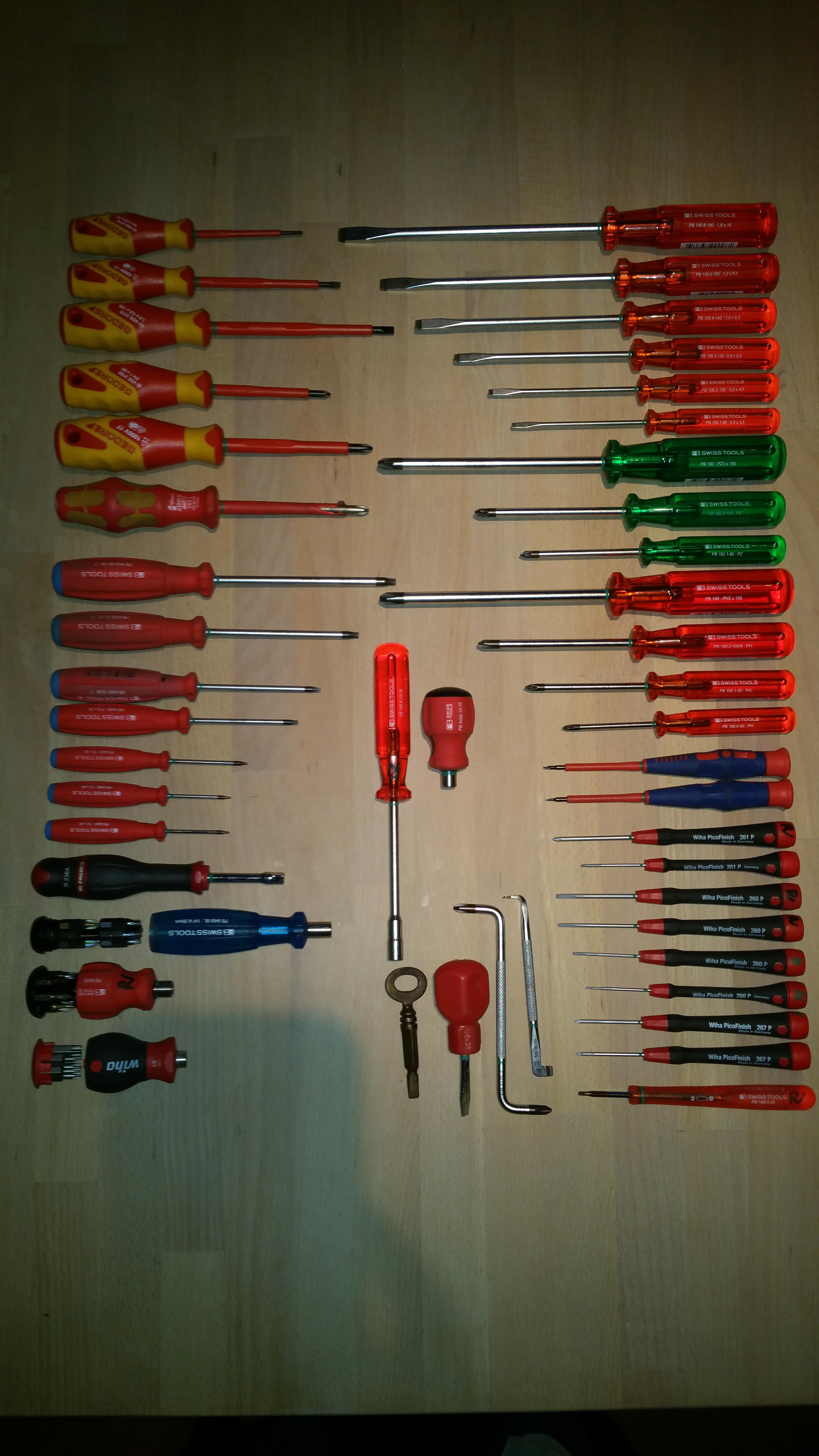 Got a few new screwdrivers for the mix today. Mostly PB Swiss, one Wera